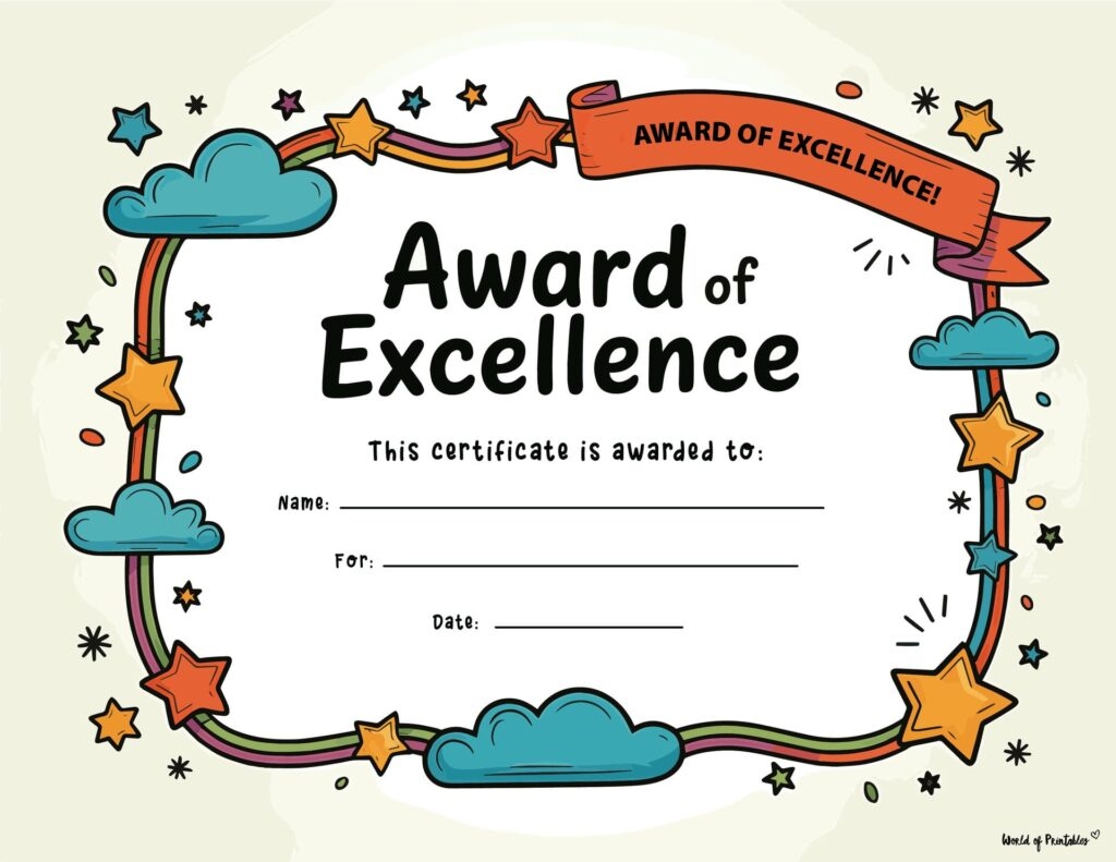 Printable Blank Student Certificates Free