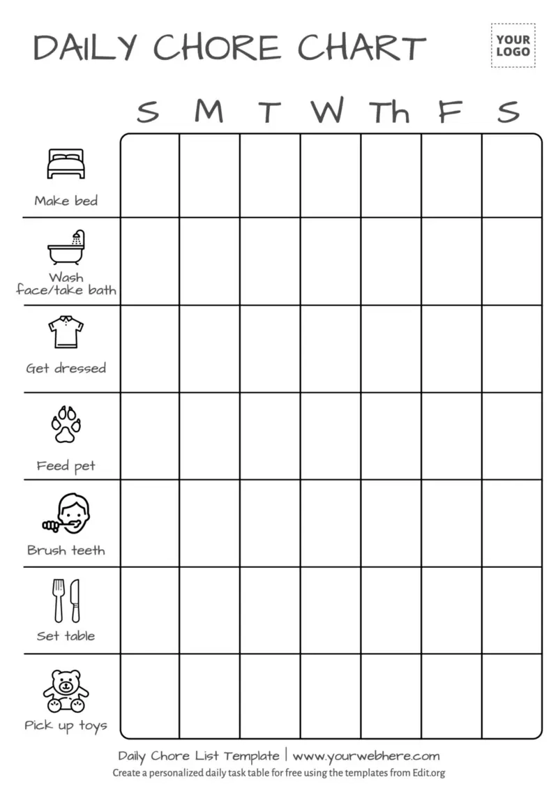 Free Blank Routine Chart Printable