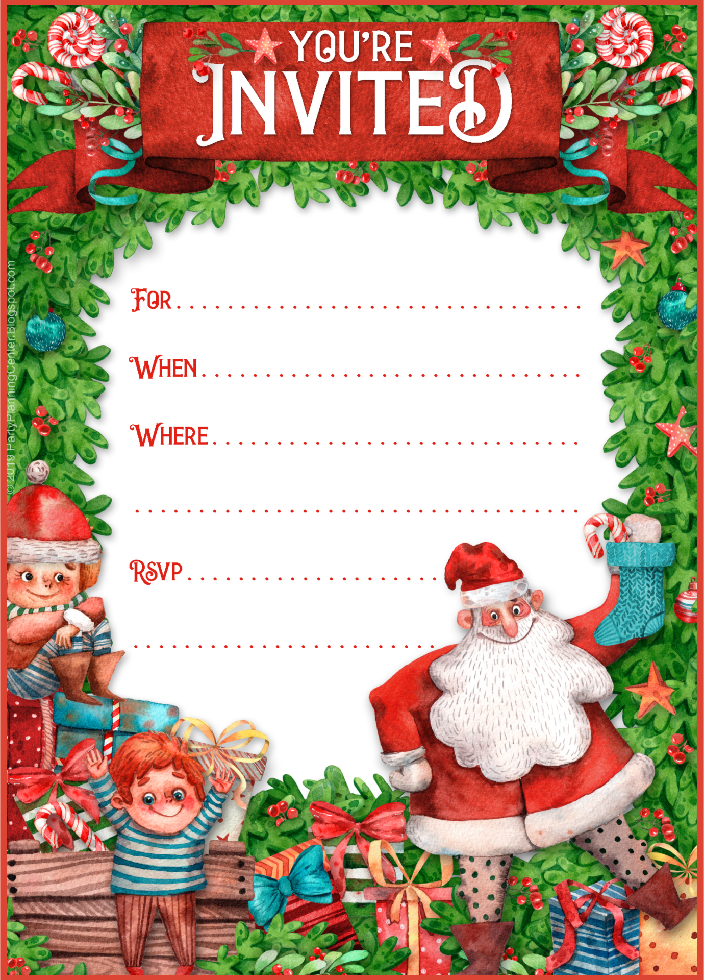Blank Christmas Invitations Printable