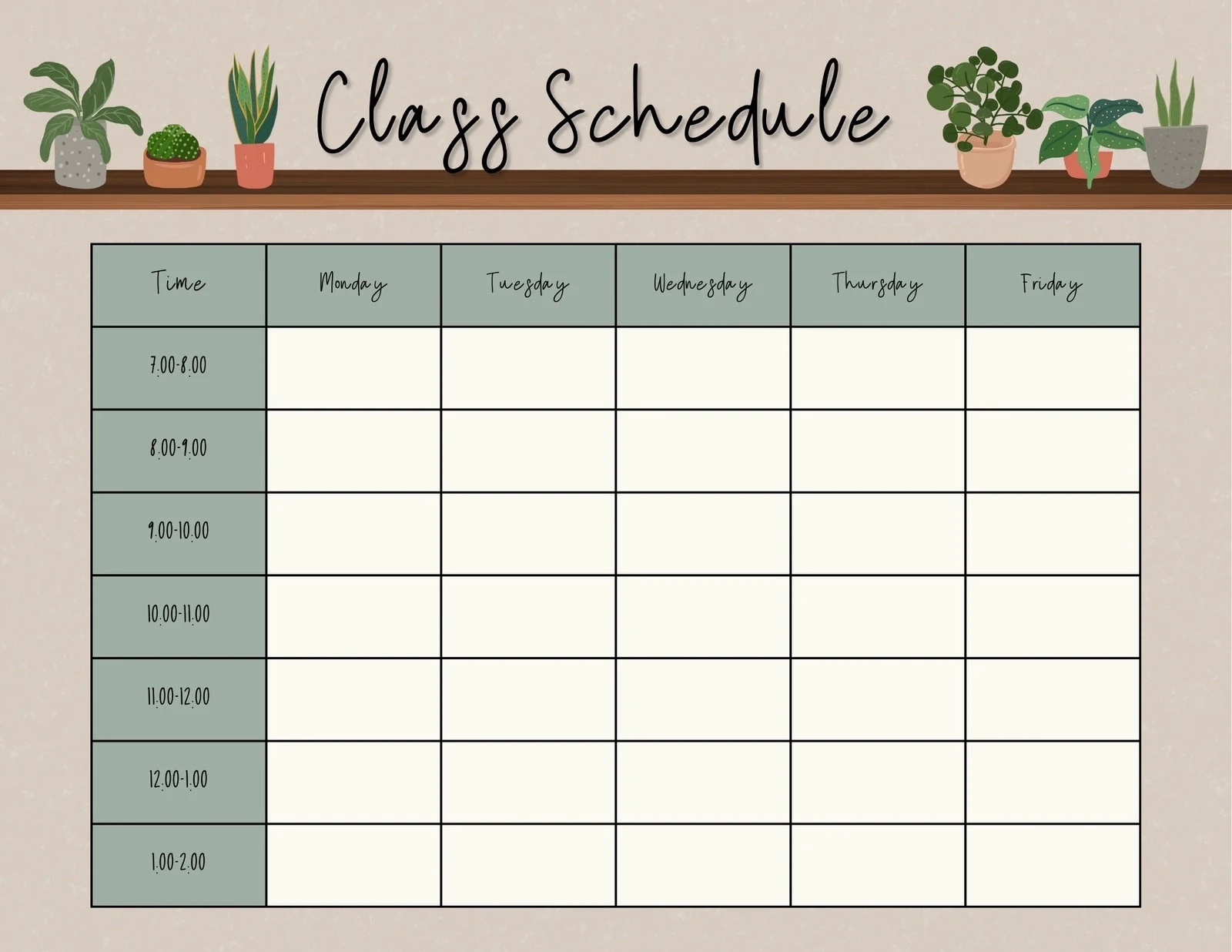 Printable Blank Classroom Calendar