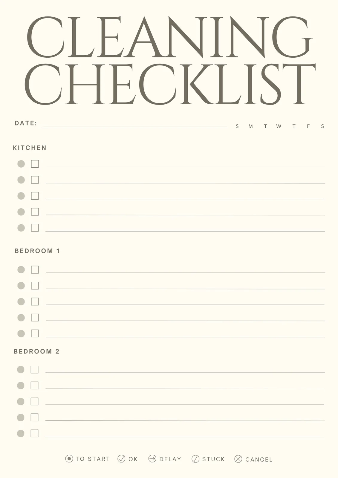 Free Printable Cleaning Checklist Templates Canva