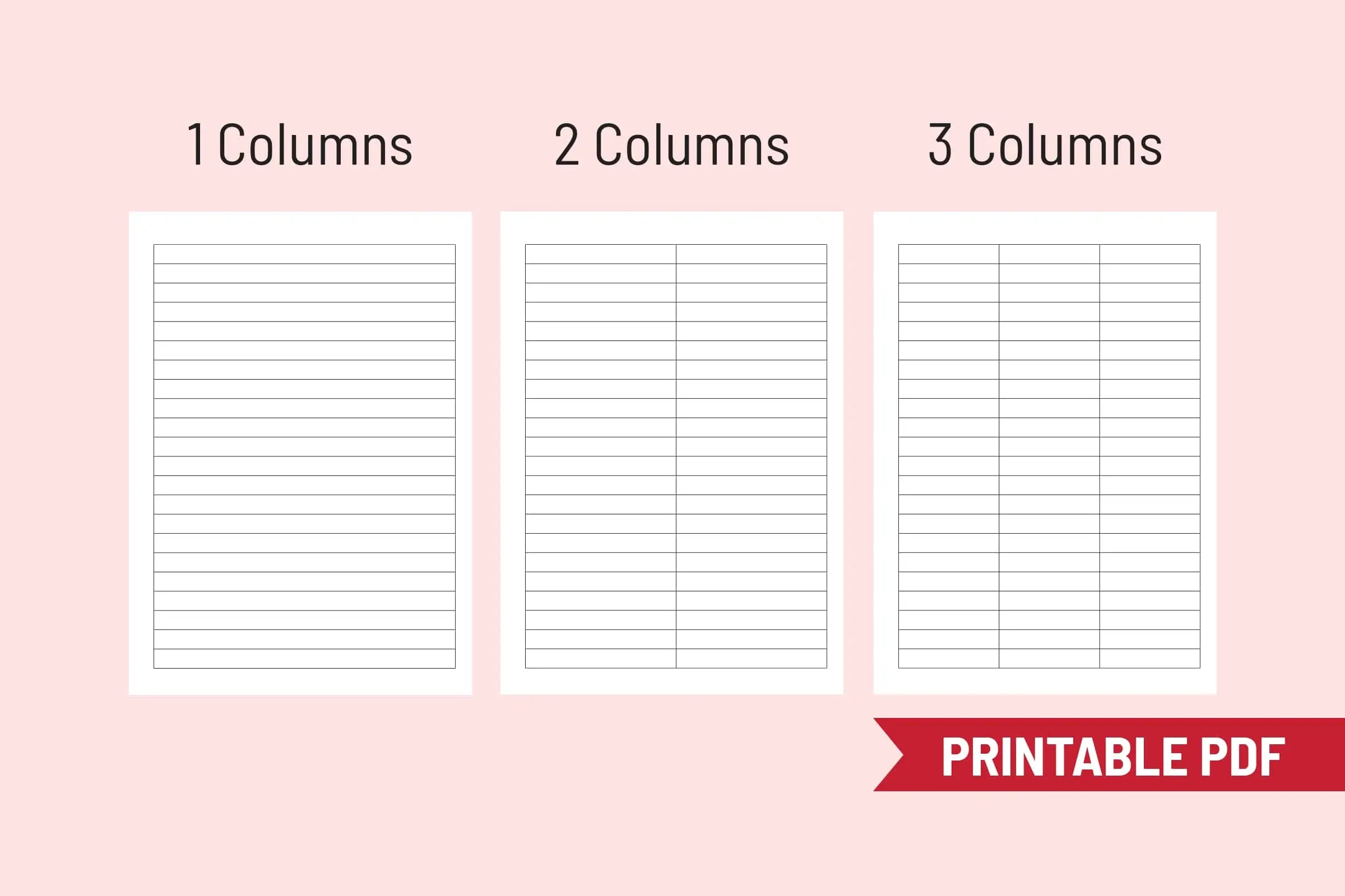 Printable Blank Columns