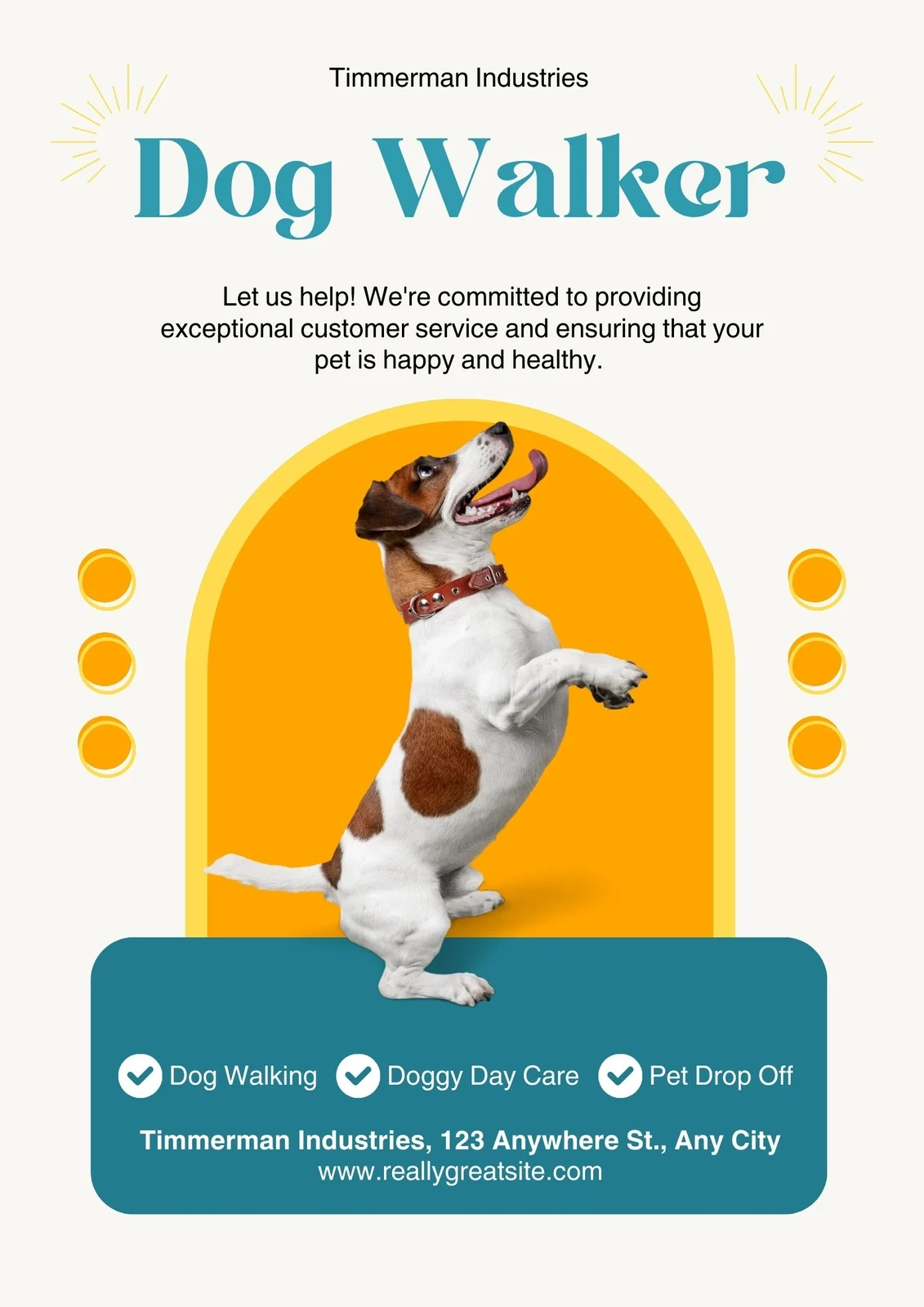 Free Printable Customizable Dog Walker Flyer Templates Canva