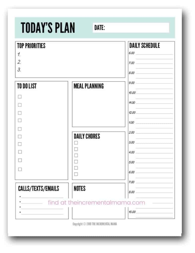 Free Printable Blank Daily Planner