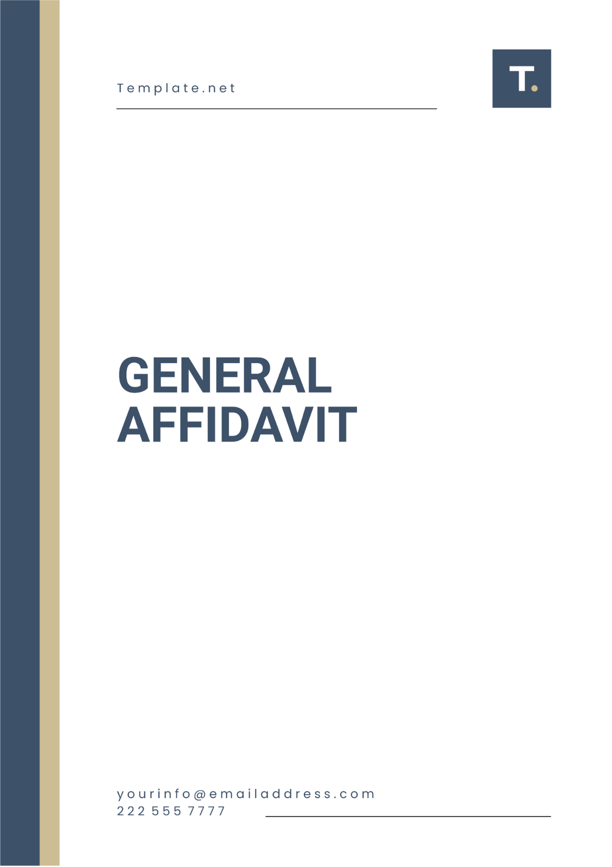 Printable Blank General Affidavit Form