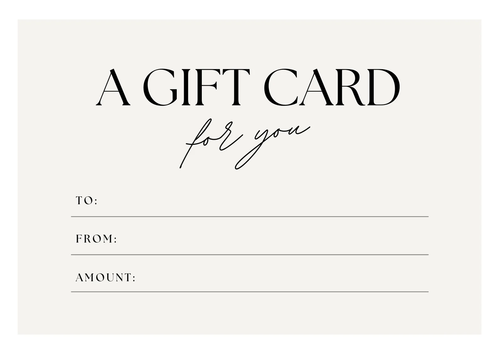 Printable Photography Blank Gift Certificate
