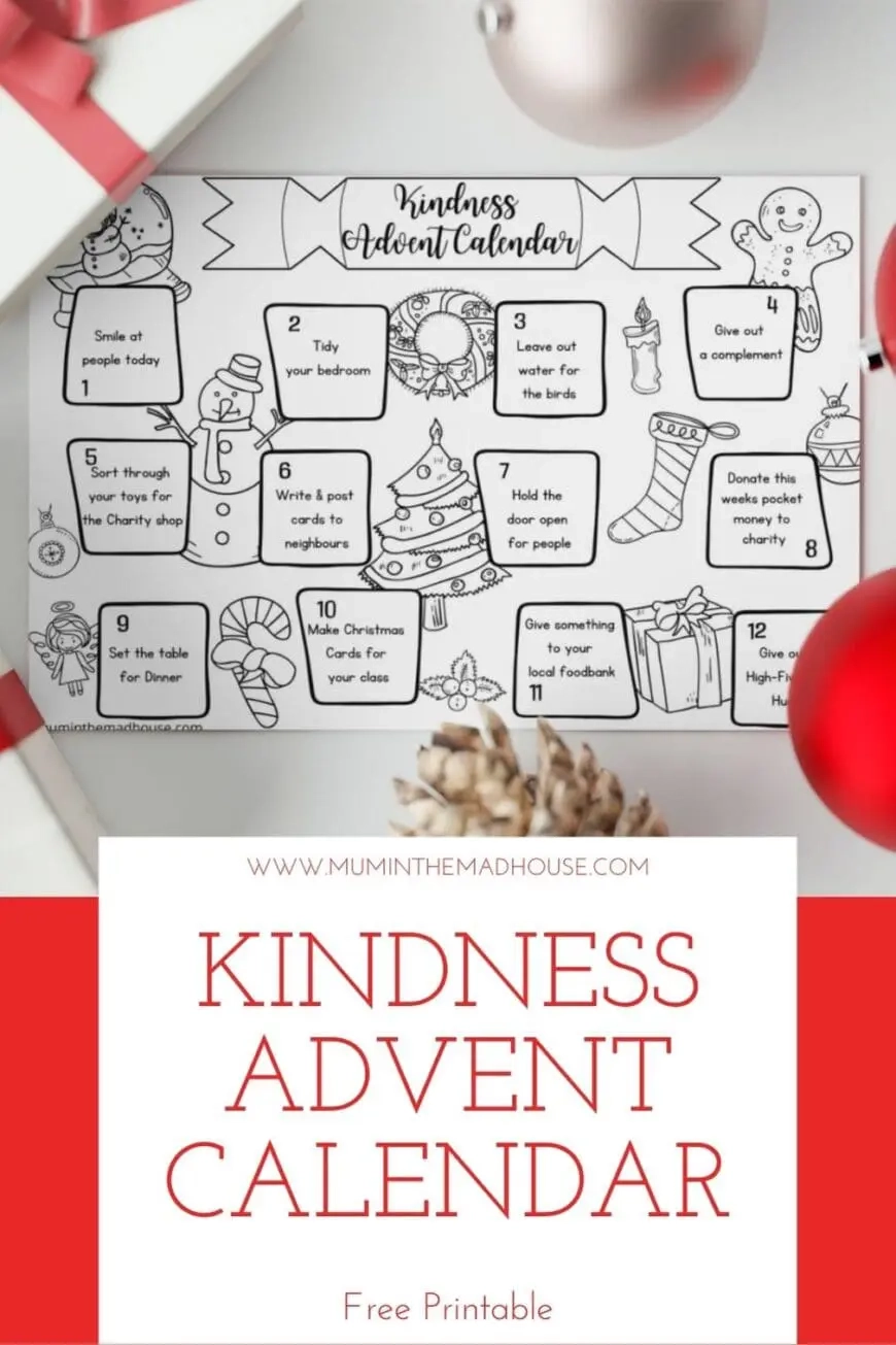 Free Printable Kindness Advent Calendar To Colour Mum In The 