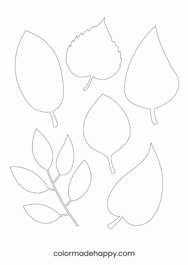 Printable Color Blank Leafs