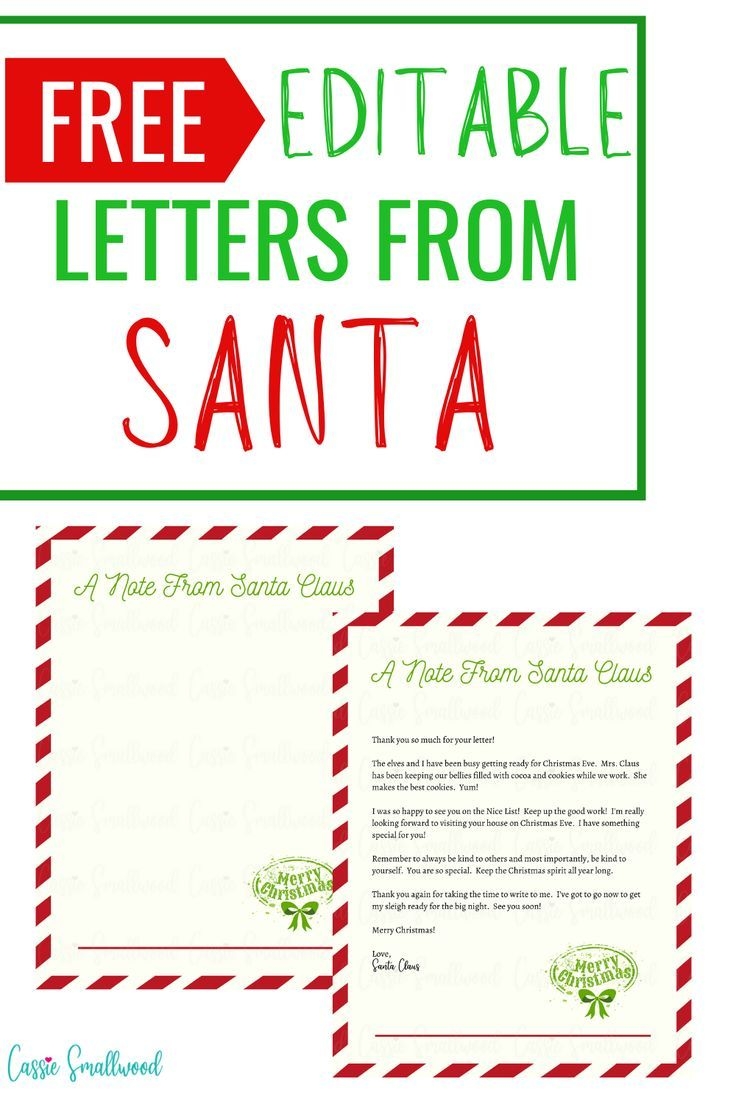 Free Printable Letter From Santa Templates