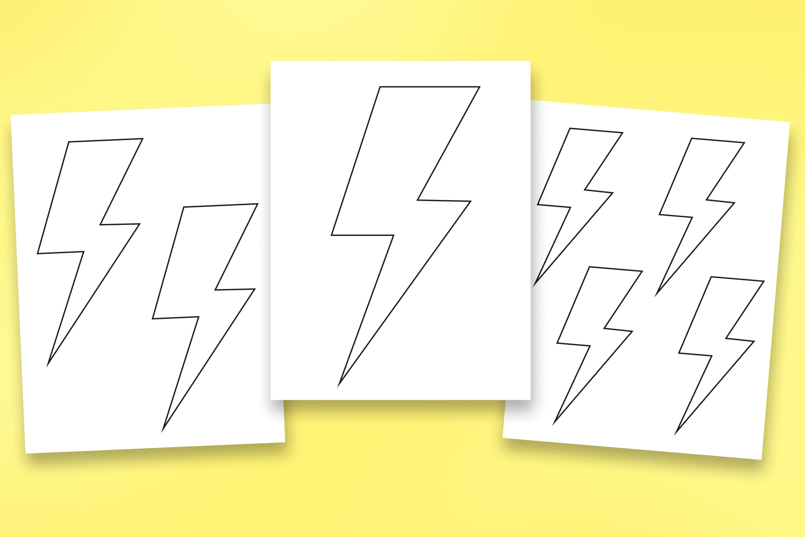 Blank Lightening Bolt Printable