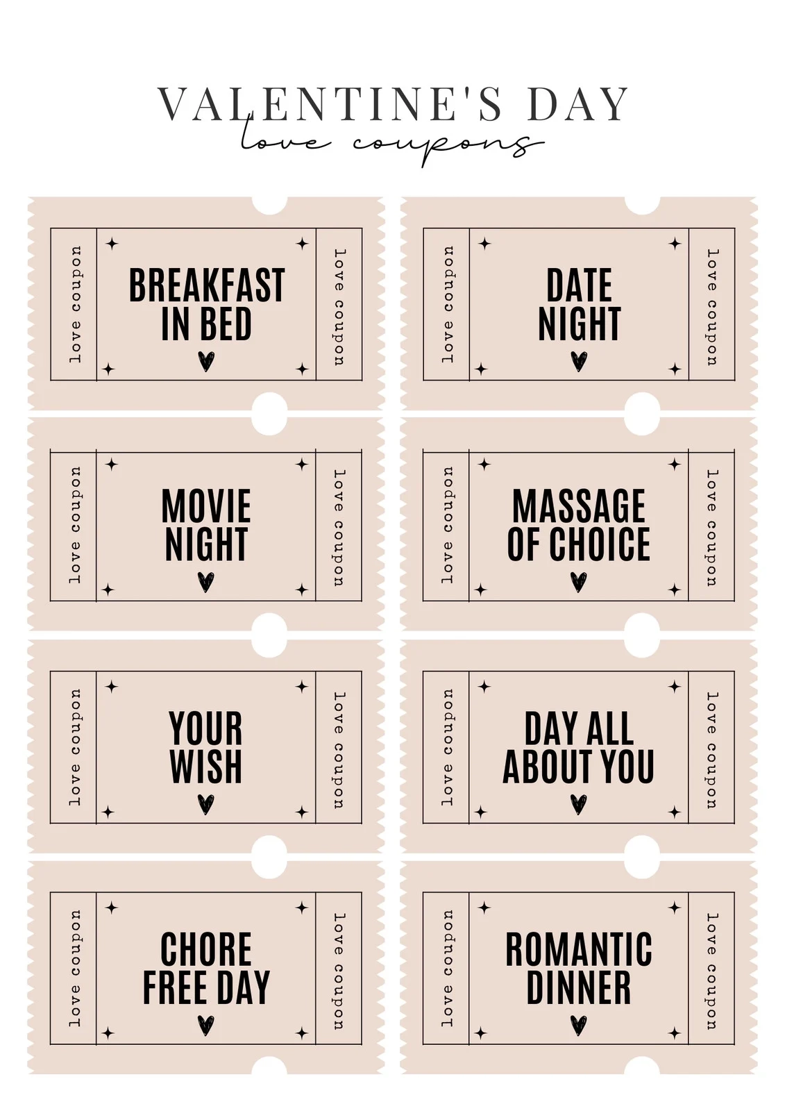 Free Printable Love Coupon Templates Canva