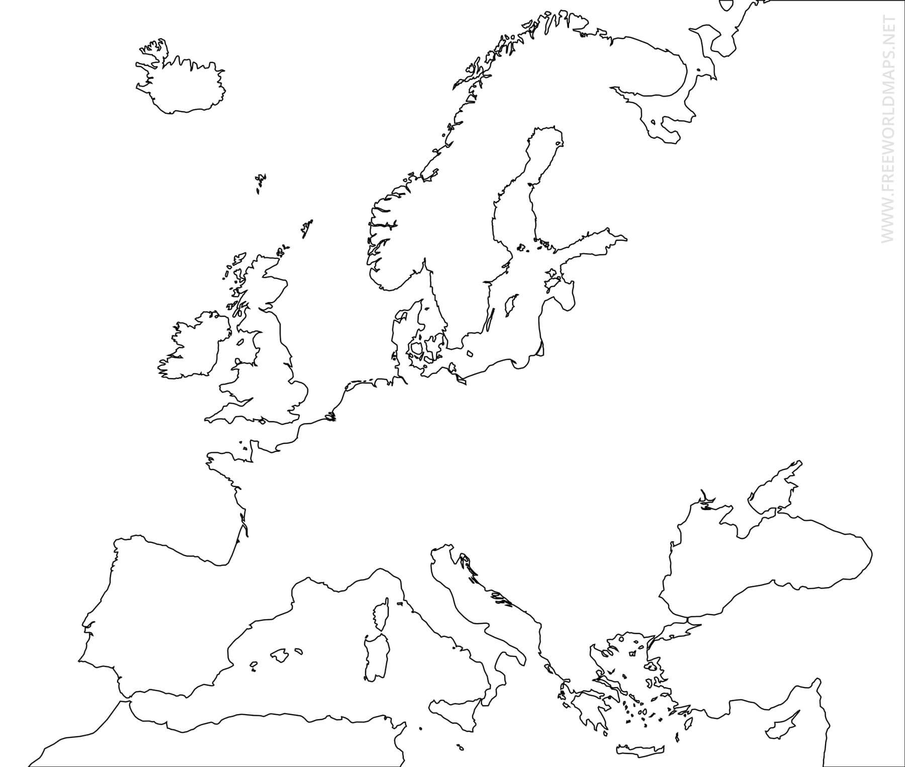 Europe Map Blank Printable