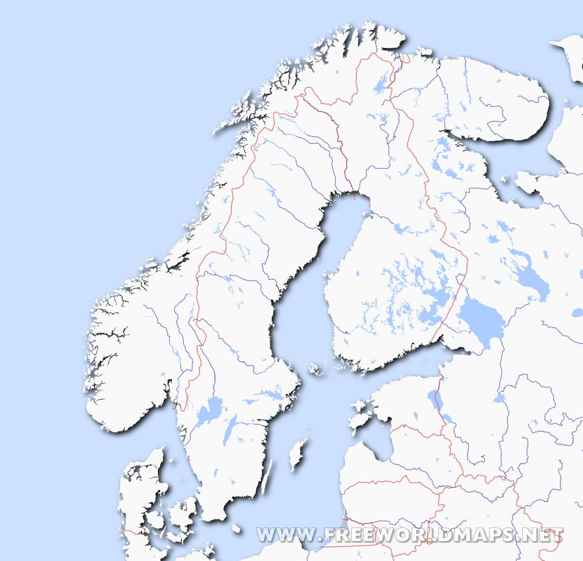 Blank Printable Scandinavia Map