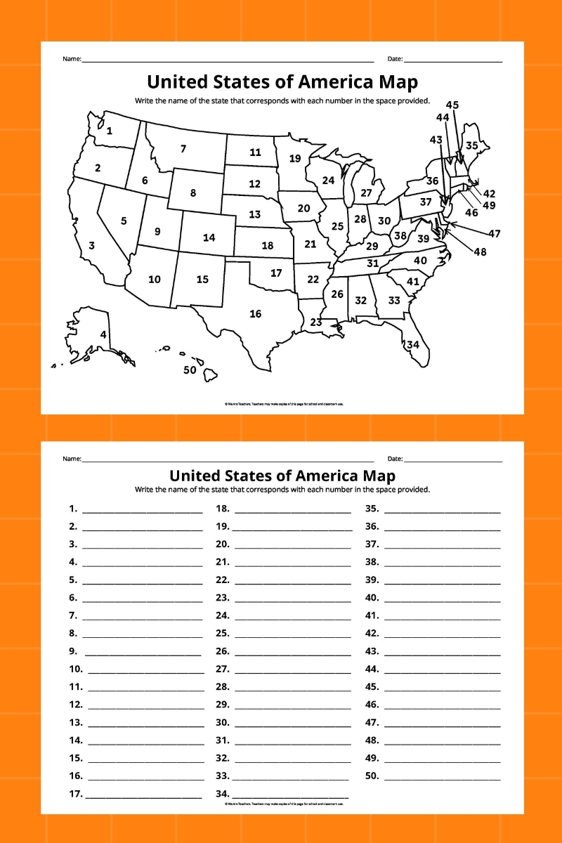 Blank States Map Printable