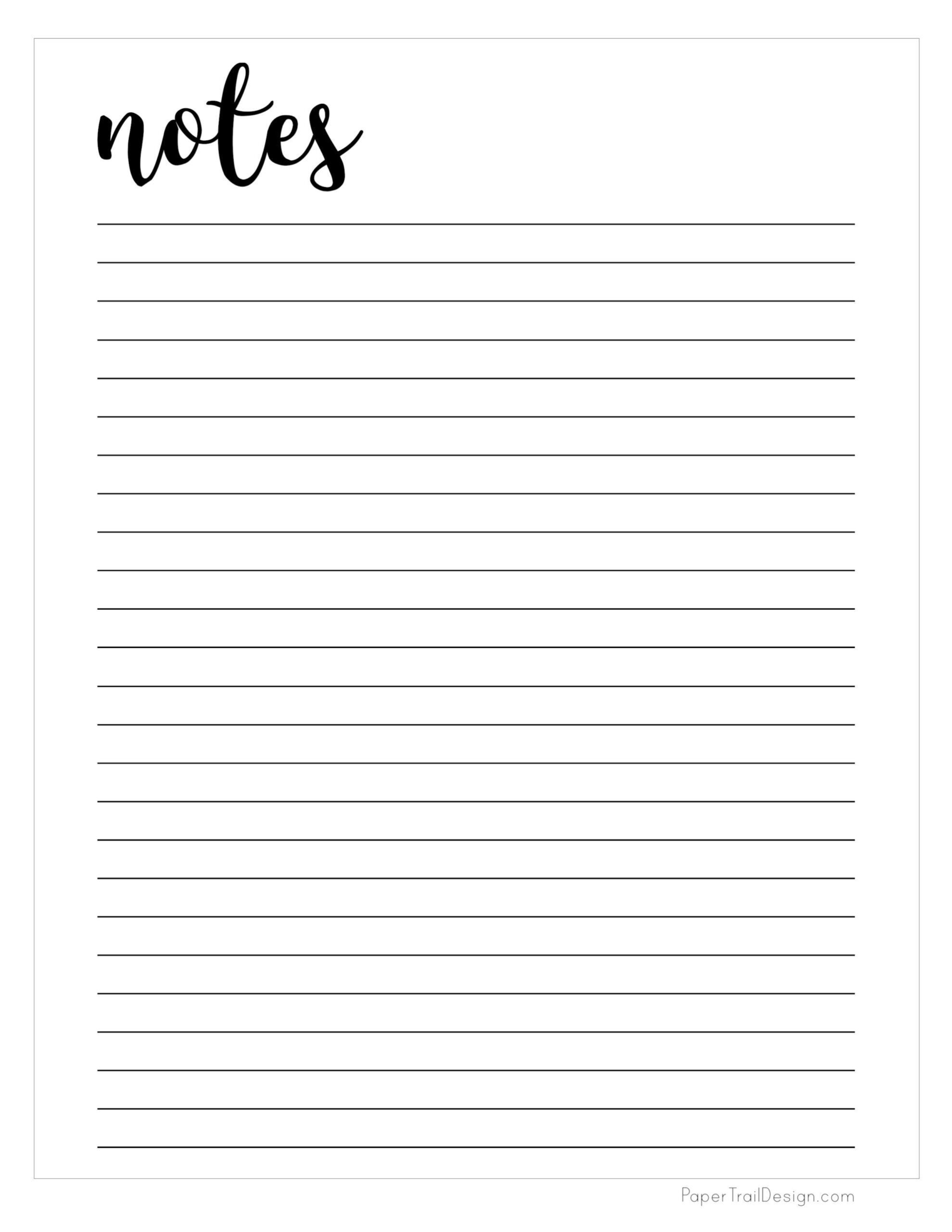 Notes Blank Journal Printable