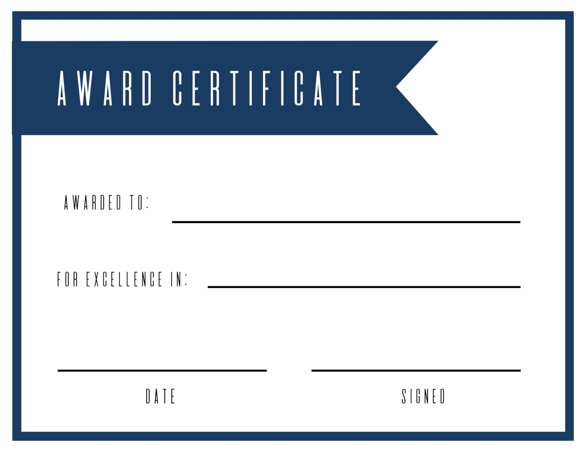 Free Printable Certificate Blank