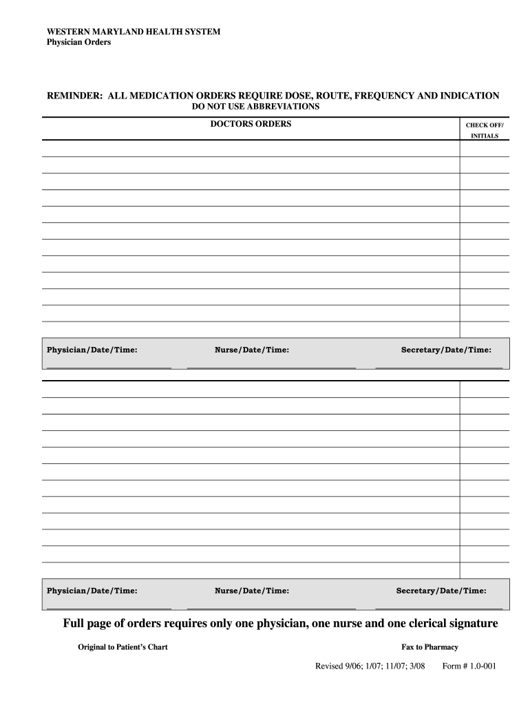 Blank Printable Doctor Forms