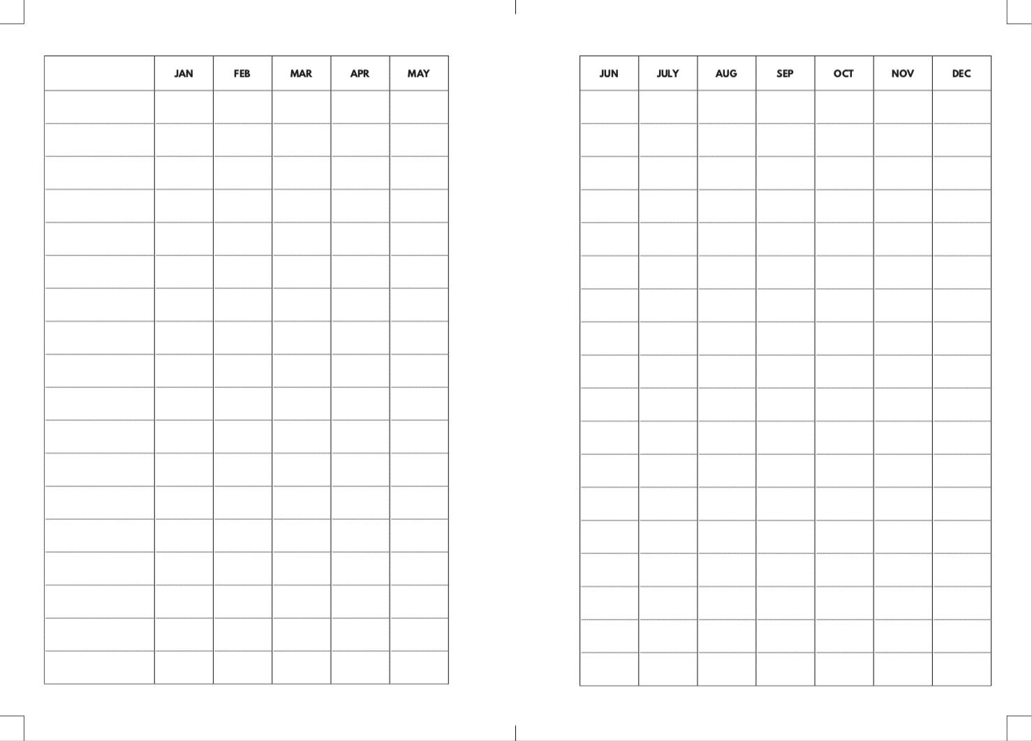 Blank Printable Tracker