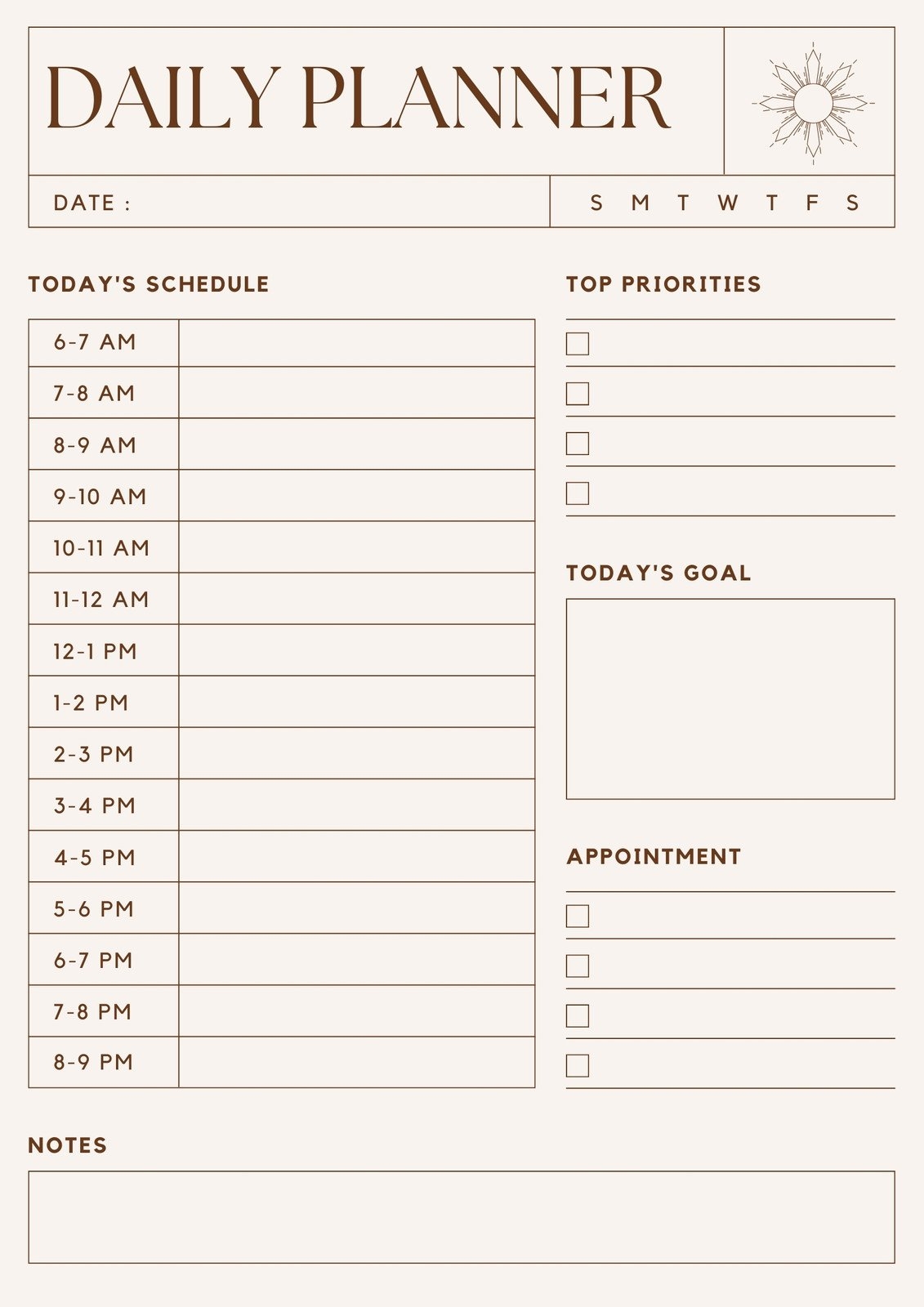 Printable Planner Blank