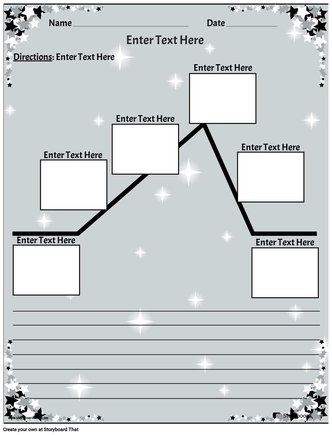 Free Printable Plot Diagram With Star Border Storyboard