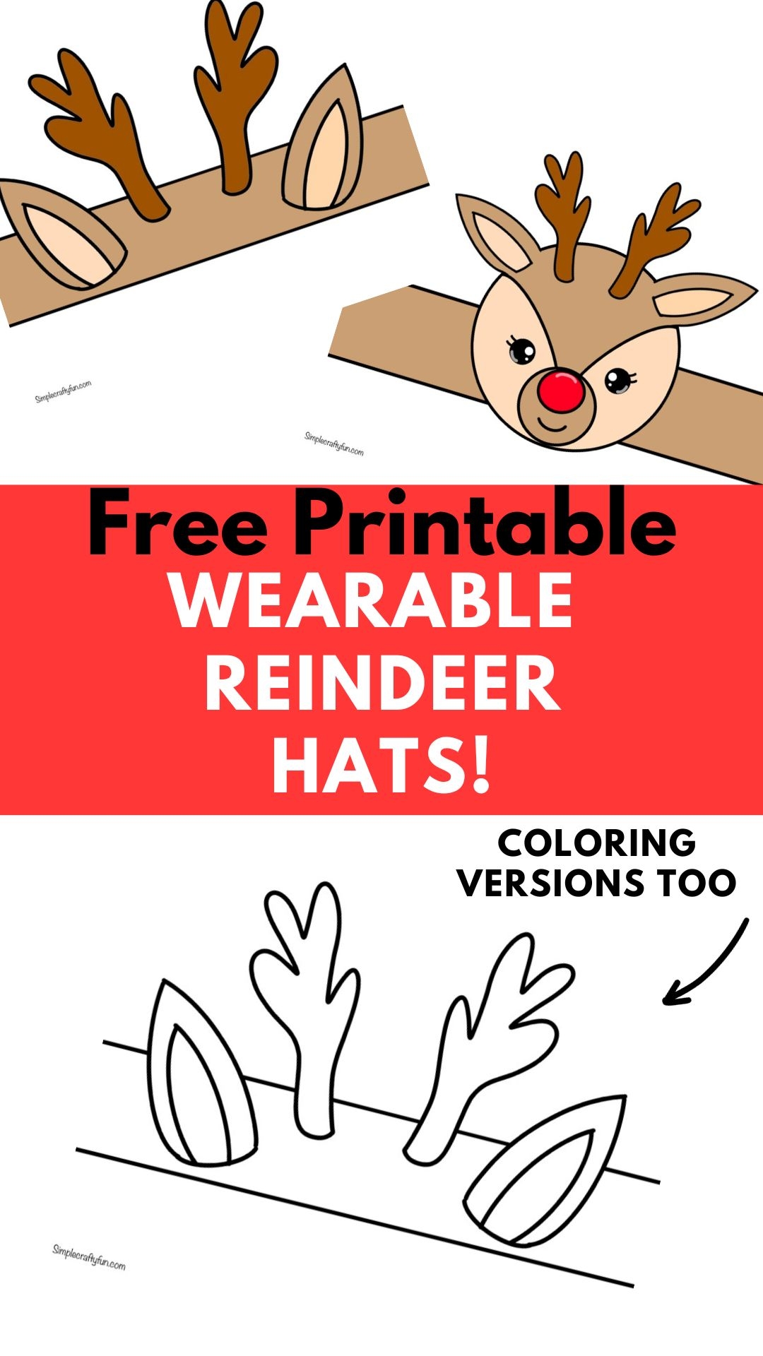 Blank Reindeer Face Printable