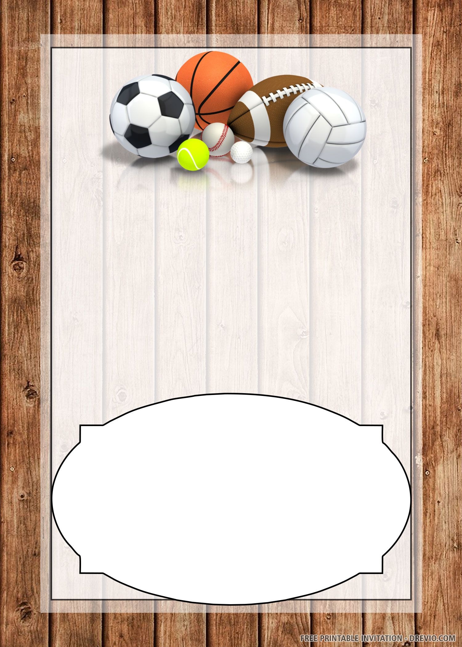 Free Printable Sport Equipment Invitation Template