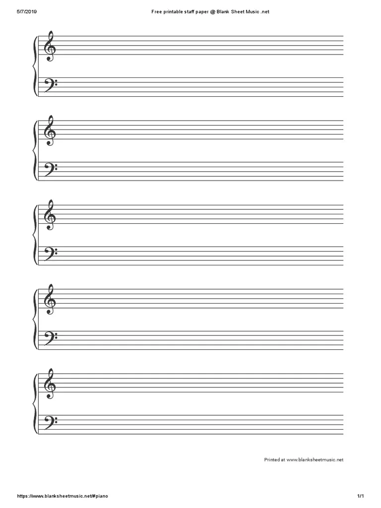 Blank Manuscript Paper Printable