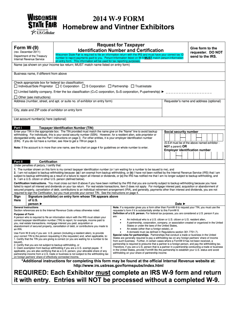 W9 Blank Printable