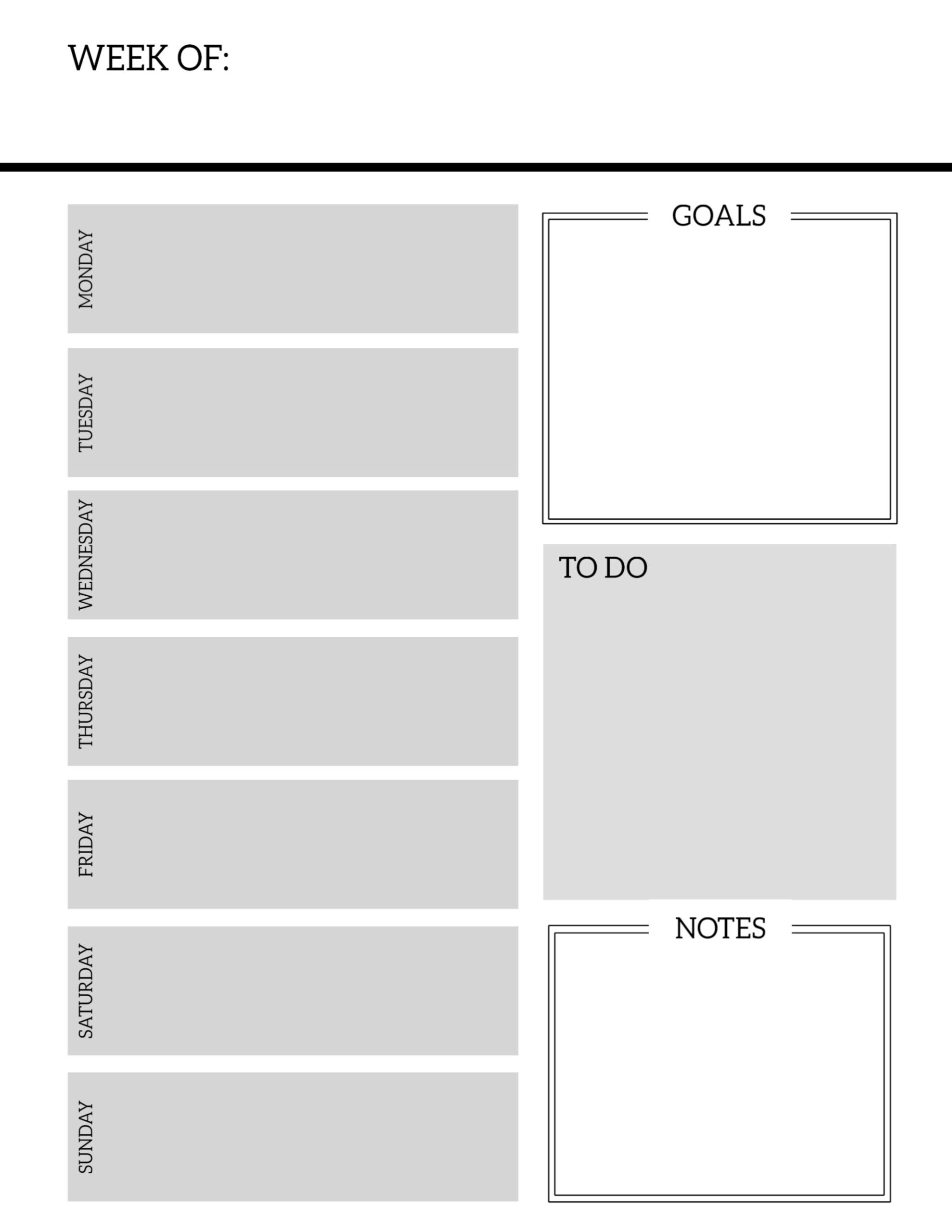 Blank Printable Planner Pages