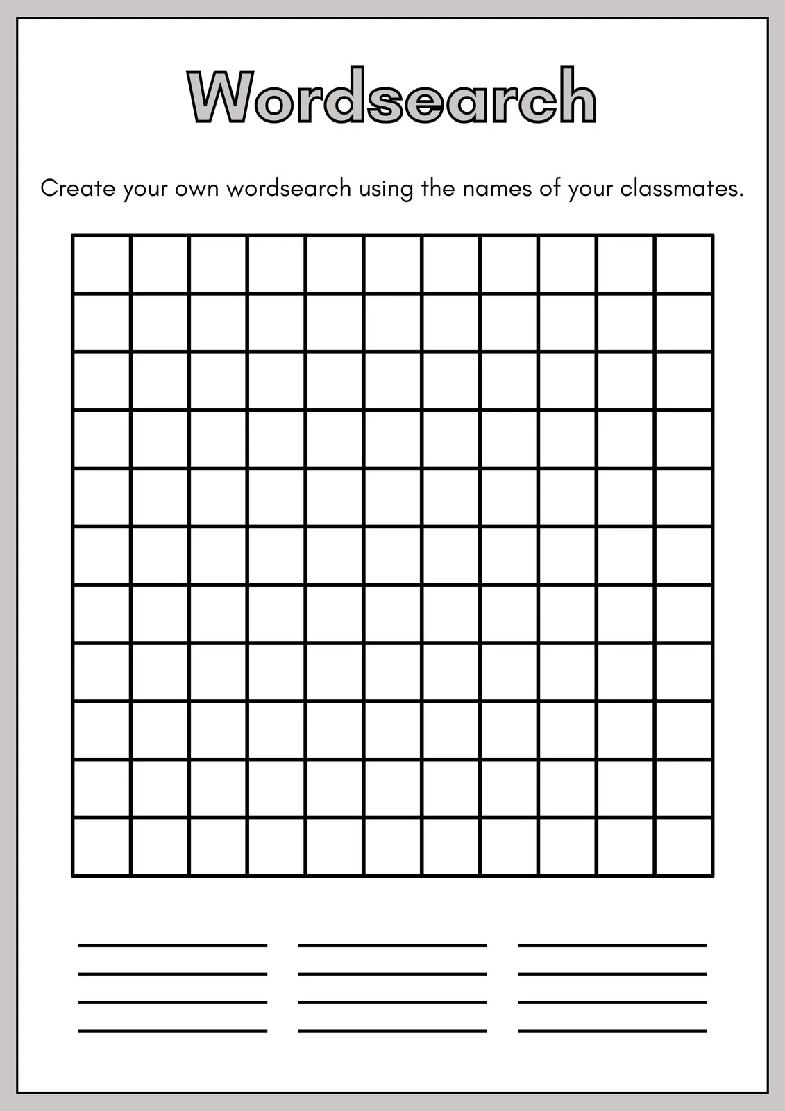 Blank Wordo Printable