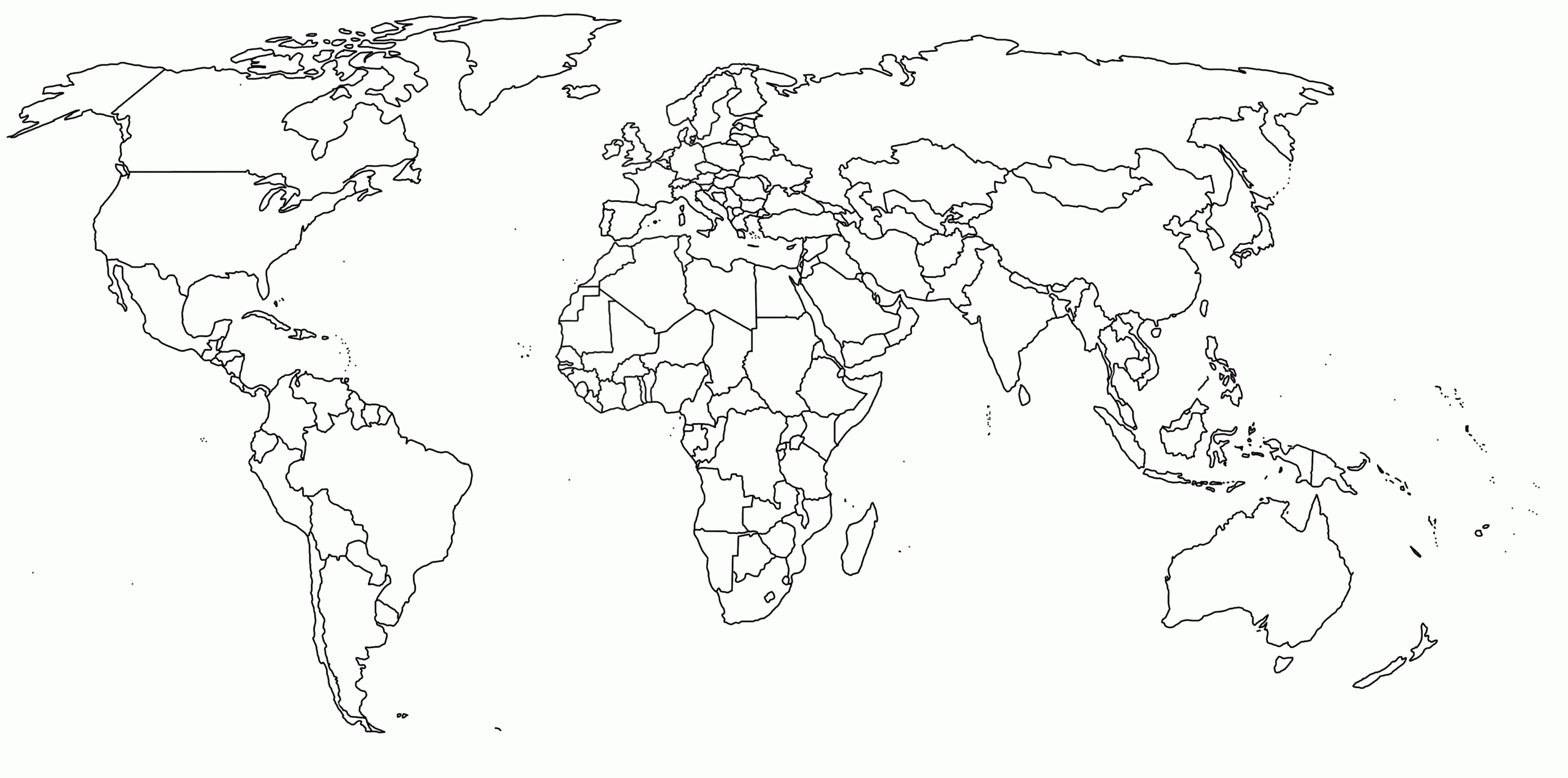 Free Printable World Map With Countries Template In PDF