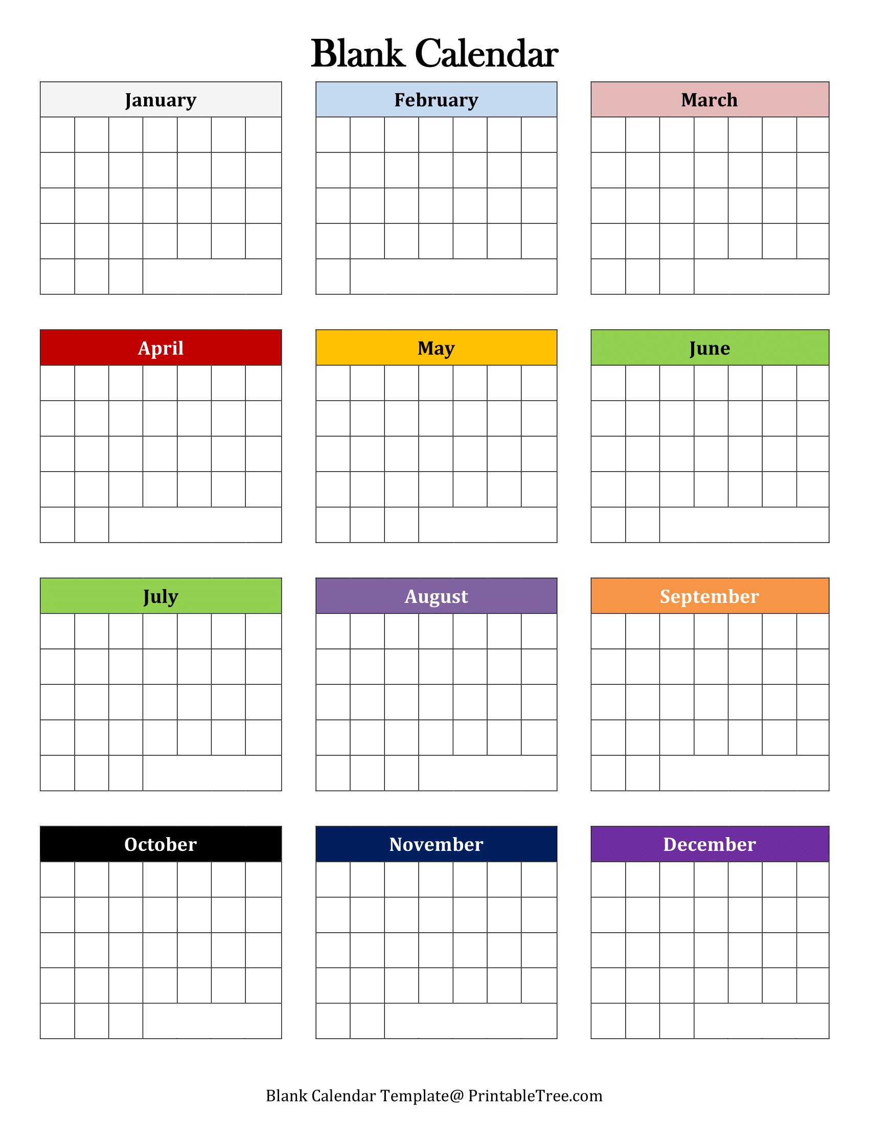 Year Blank Printable