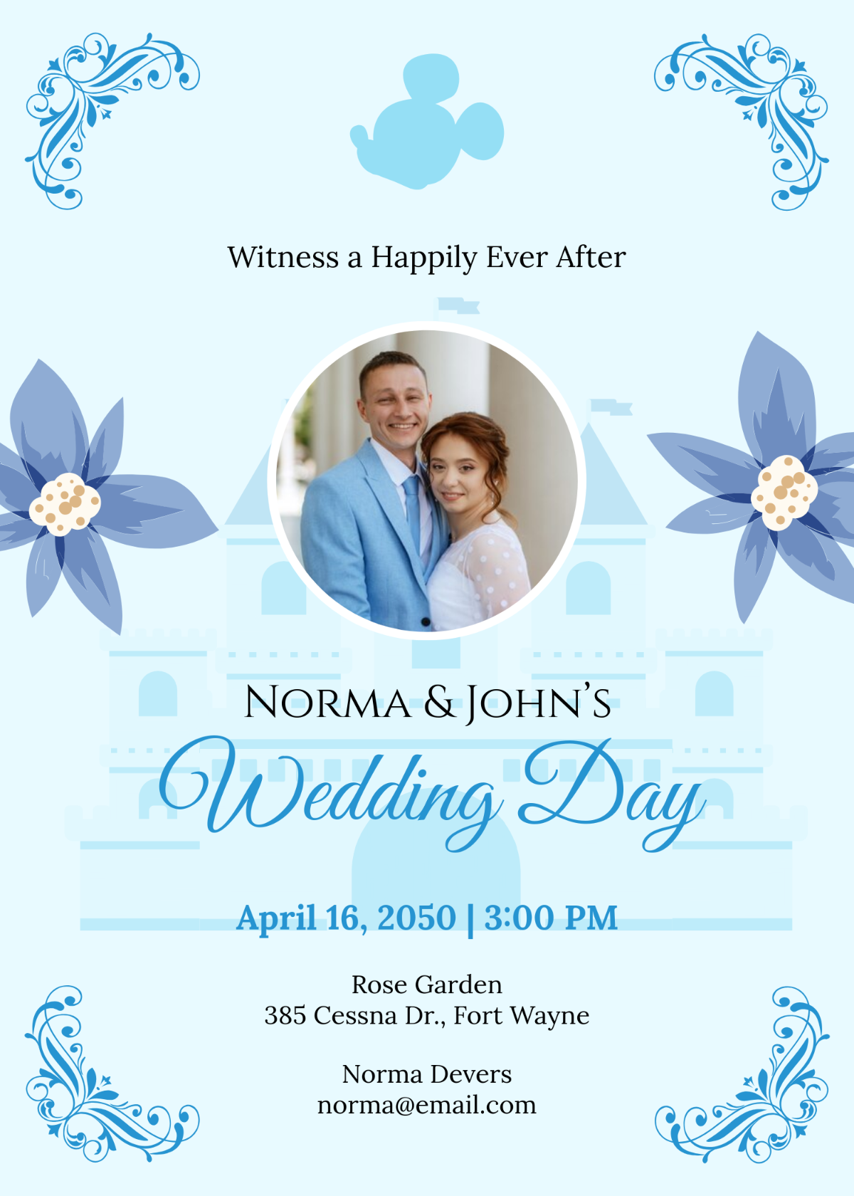 Free Professional Disney Wedding Invitation Template To Edit Online