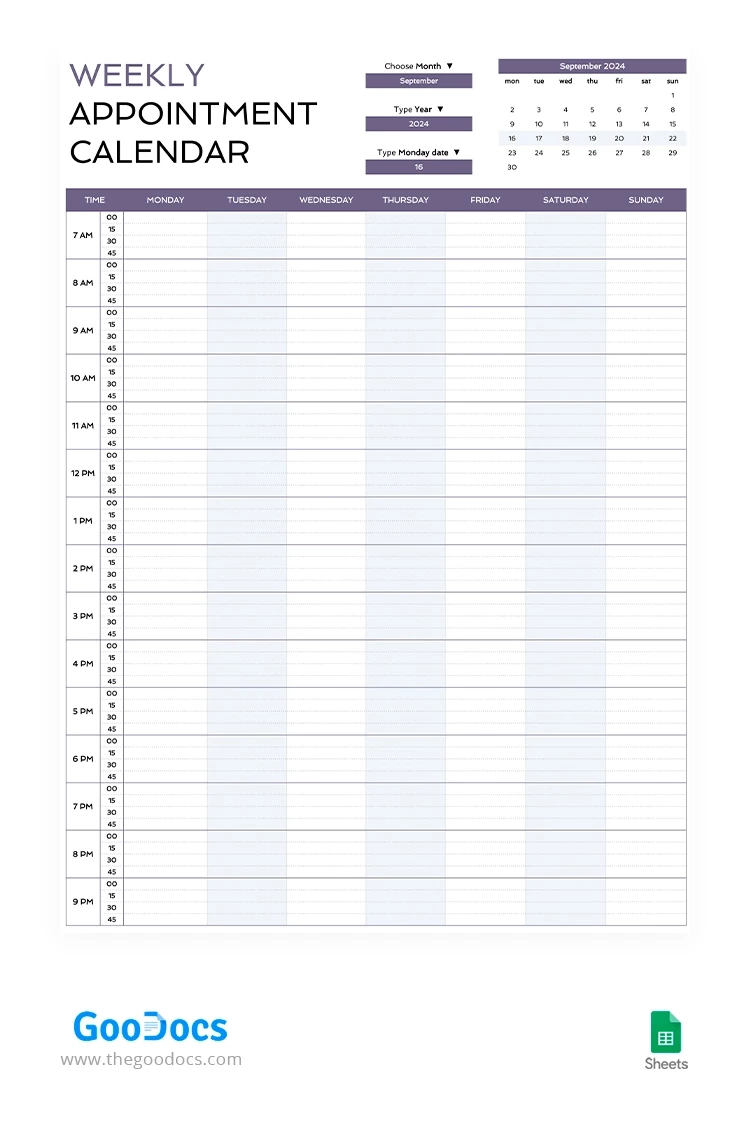 Free Printable Blank Appointment Calendar