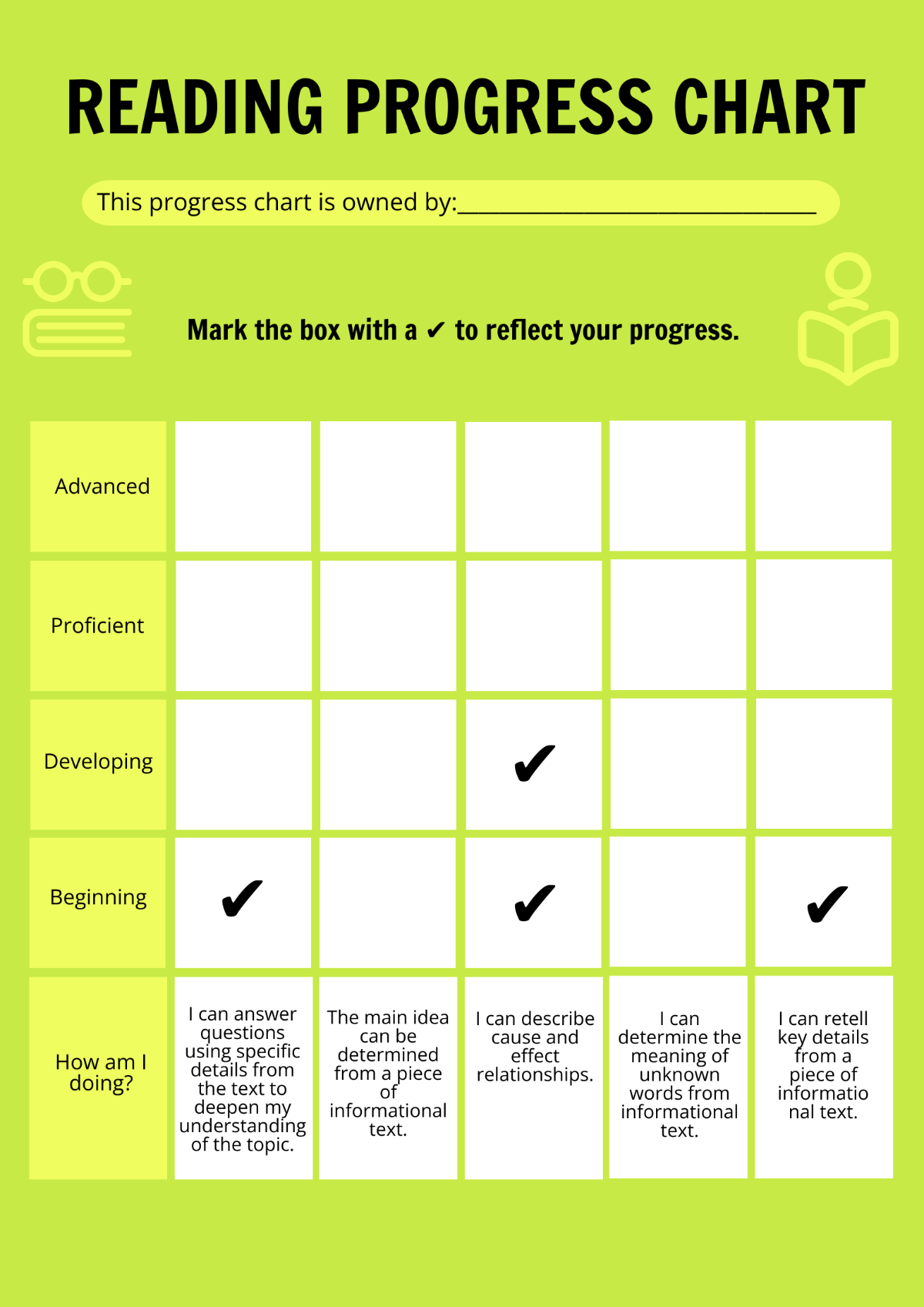 Printable Blank Progress Monitoring Graph