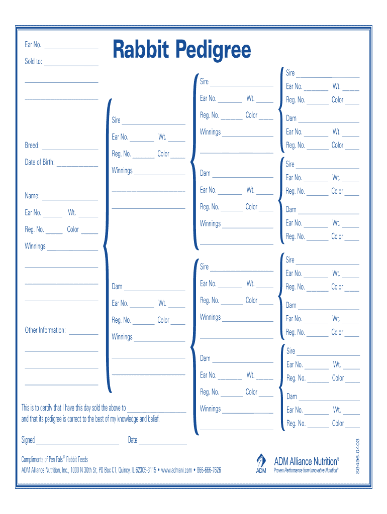 Free Rabbit Pedigree Template Fill Out amp Sign Online DocHub