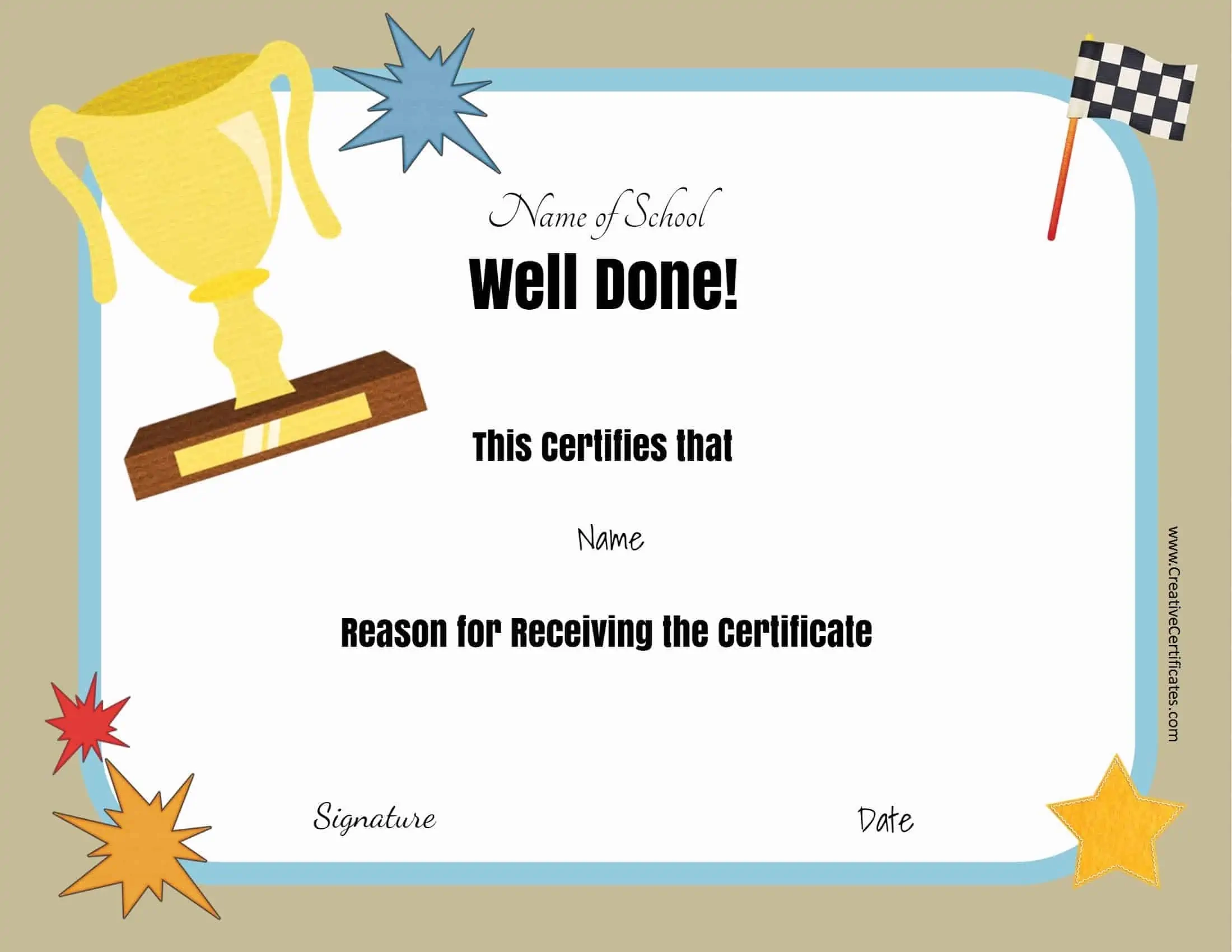 Free School Certificates amp Awards