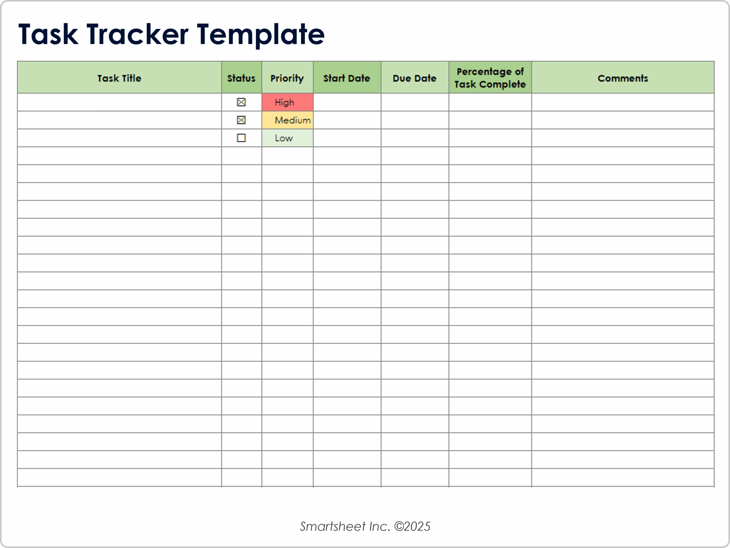 Free To Do Lists amp Task Tracker Templates