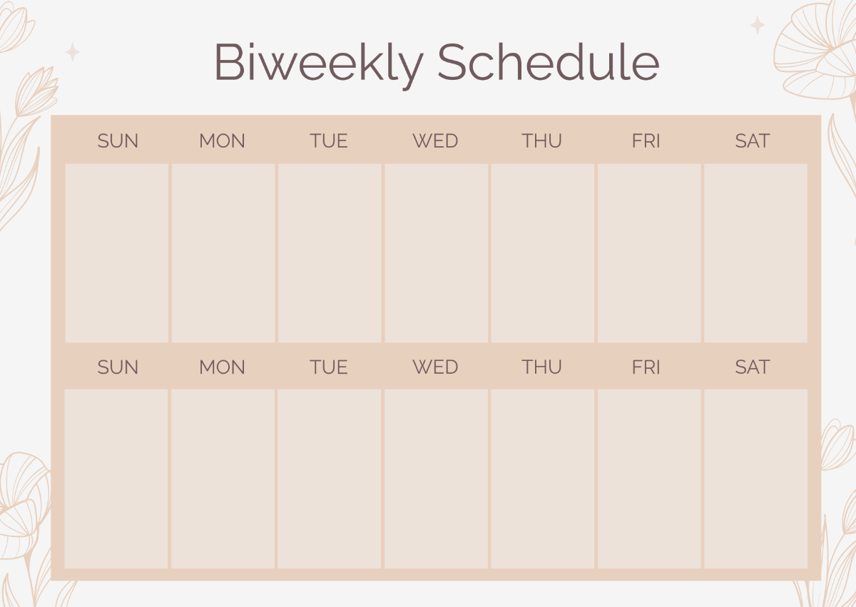 Printable Blank 2 Week Calendar