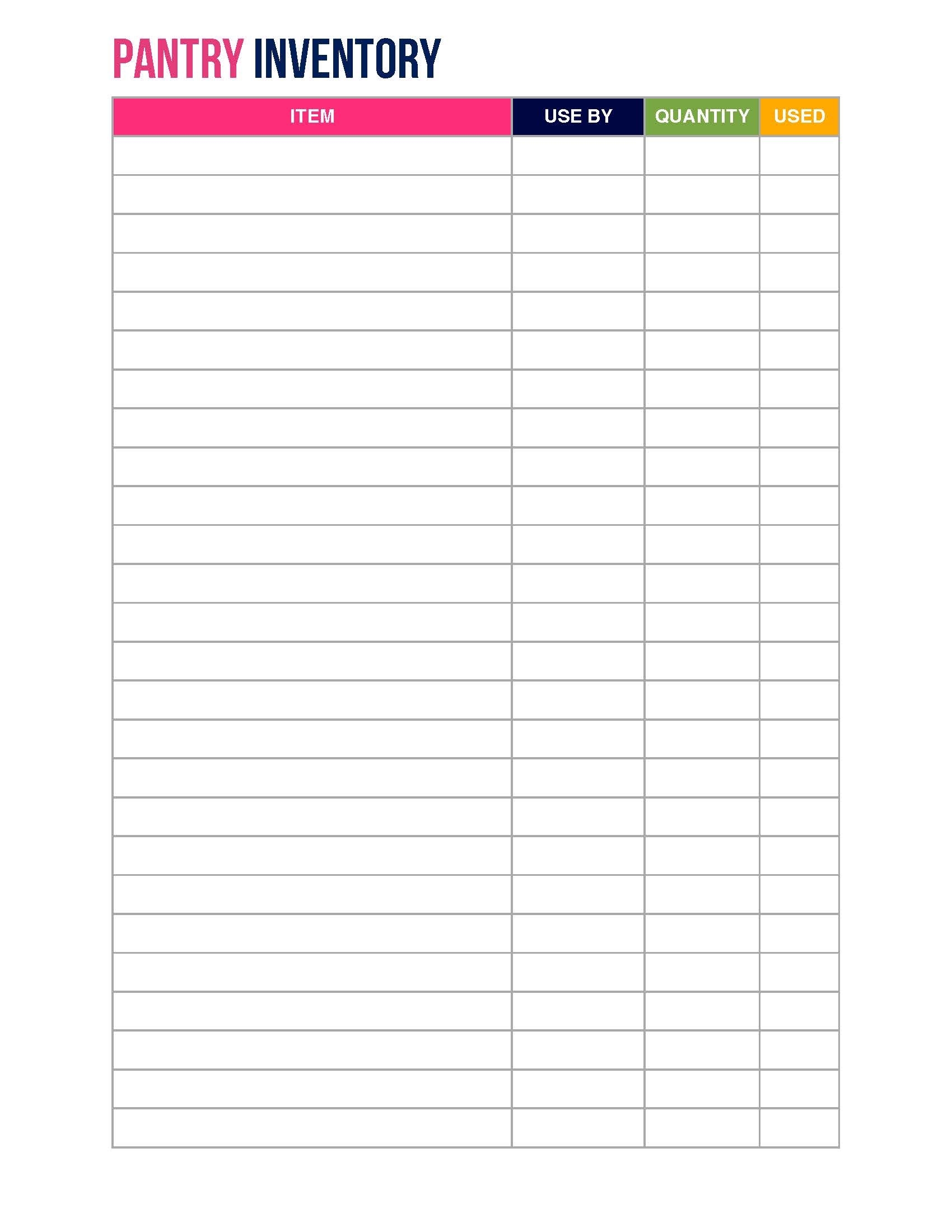 Freezer And Pantry Inventory Free Printable Mother Thyme
