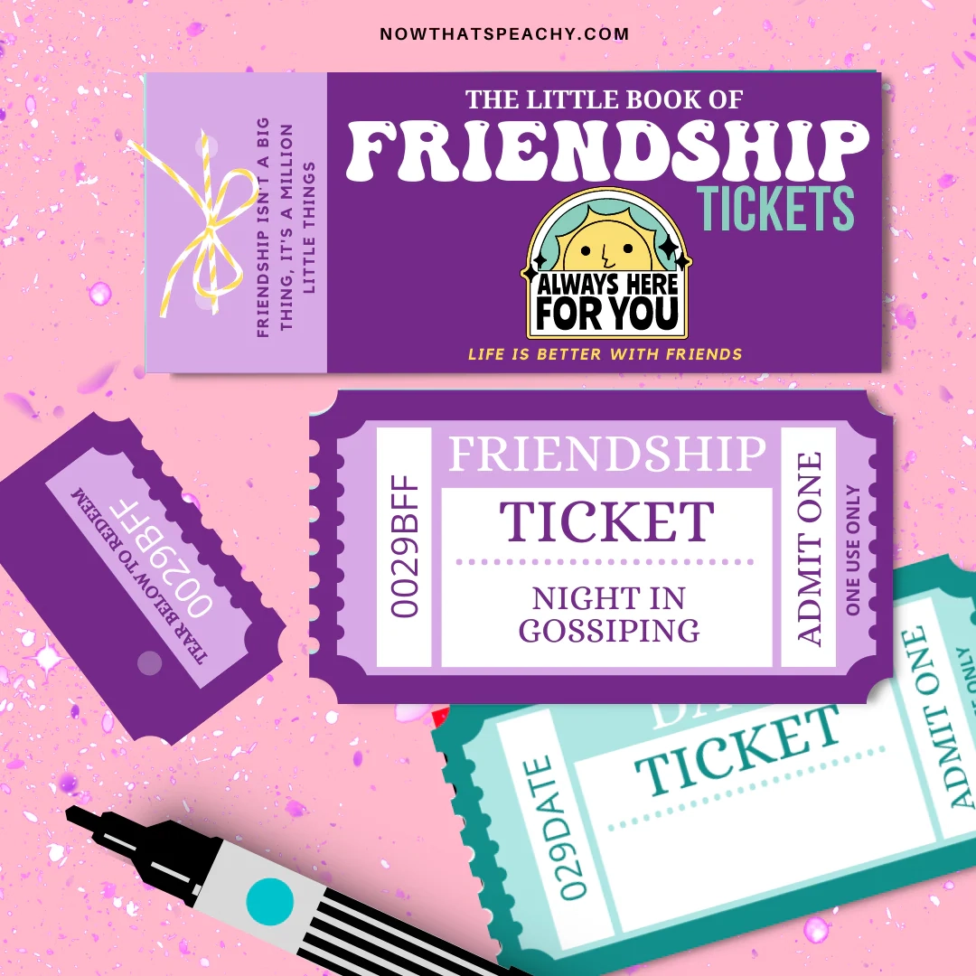 FRIENDSHIP TICKET Voucher Book Printable Download Anti Valentines 
