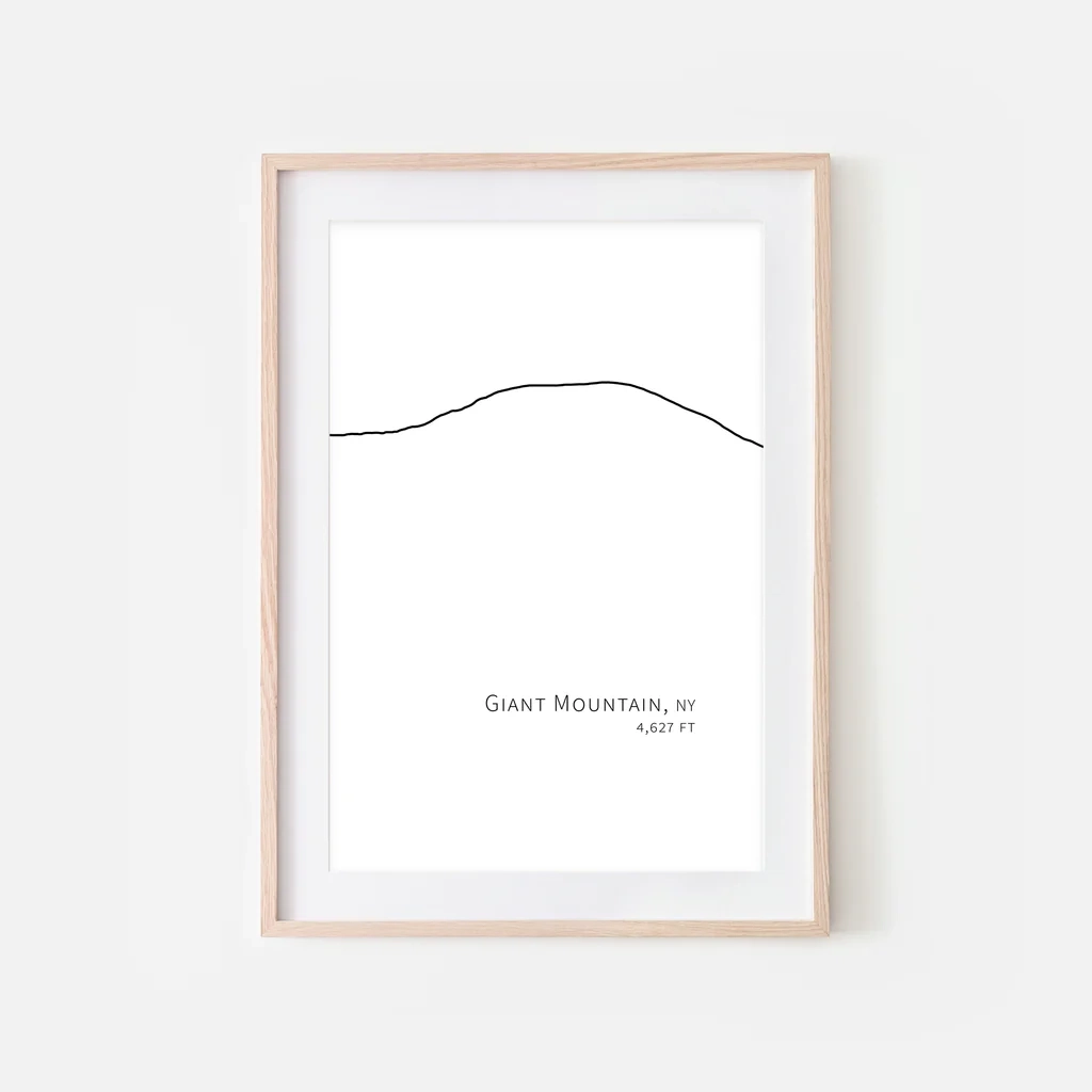 Giant Mountain Adirondacks New York Minimalist Mountain Line Art 