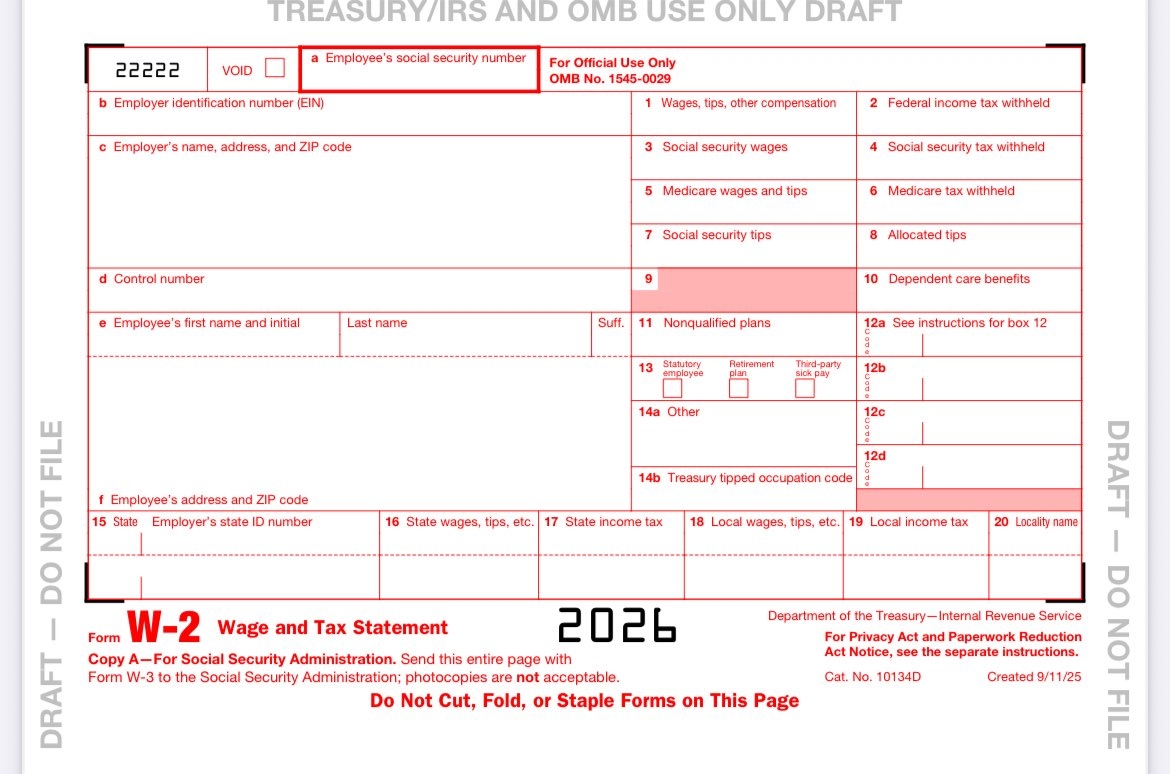 Glen Birnbaum On X IRS Released Another Version Of The 2026 W 2 