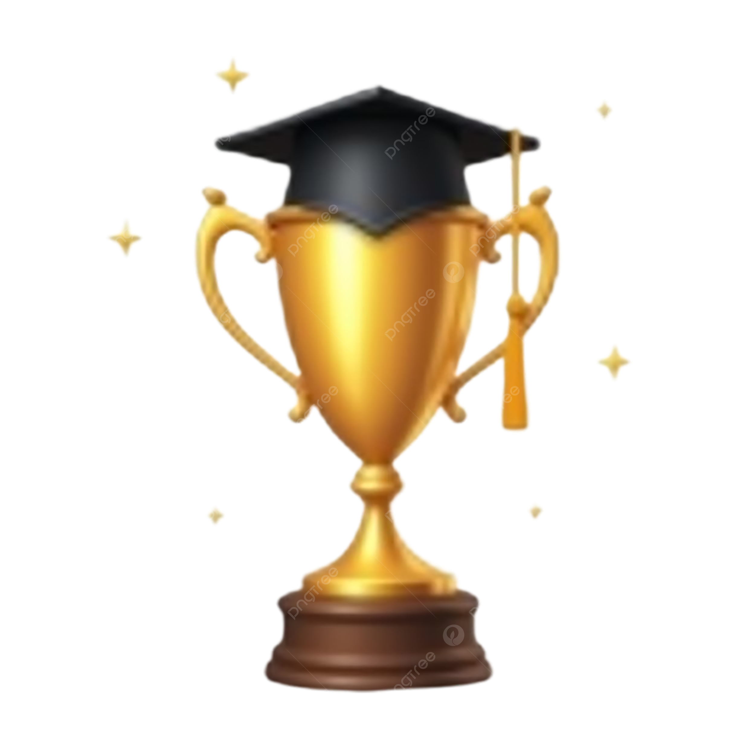 Golden Trophy With A Graduation Hat Golden Trophy Graduation Hat 