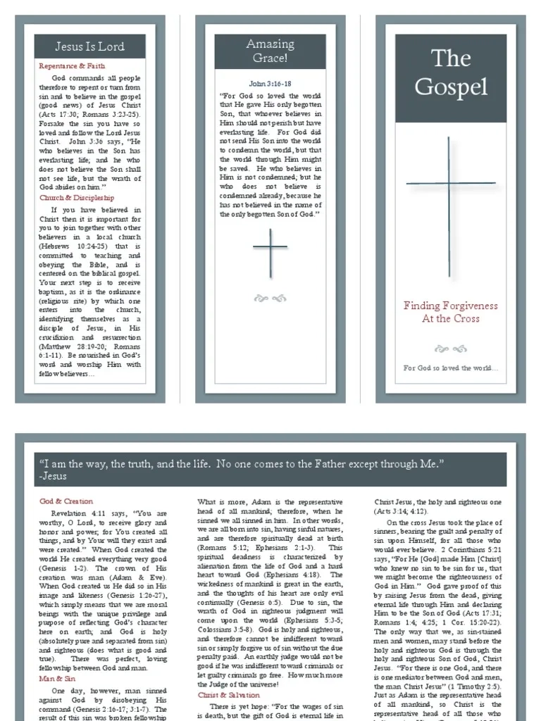 Blank Printable Gospel Tracts