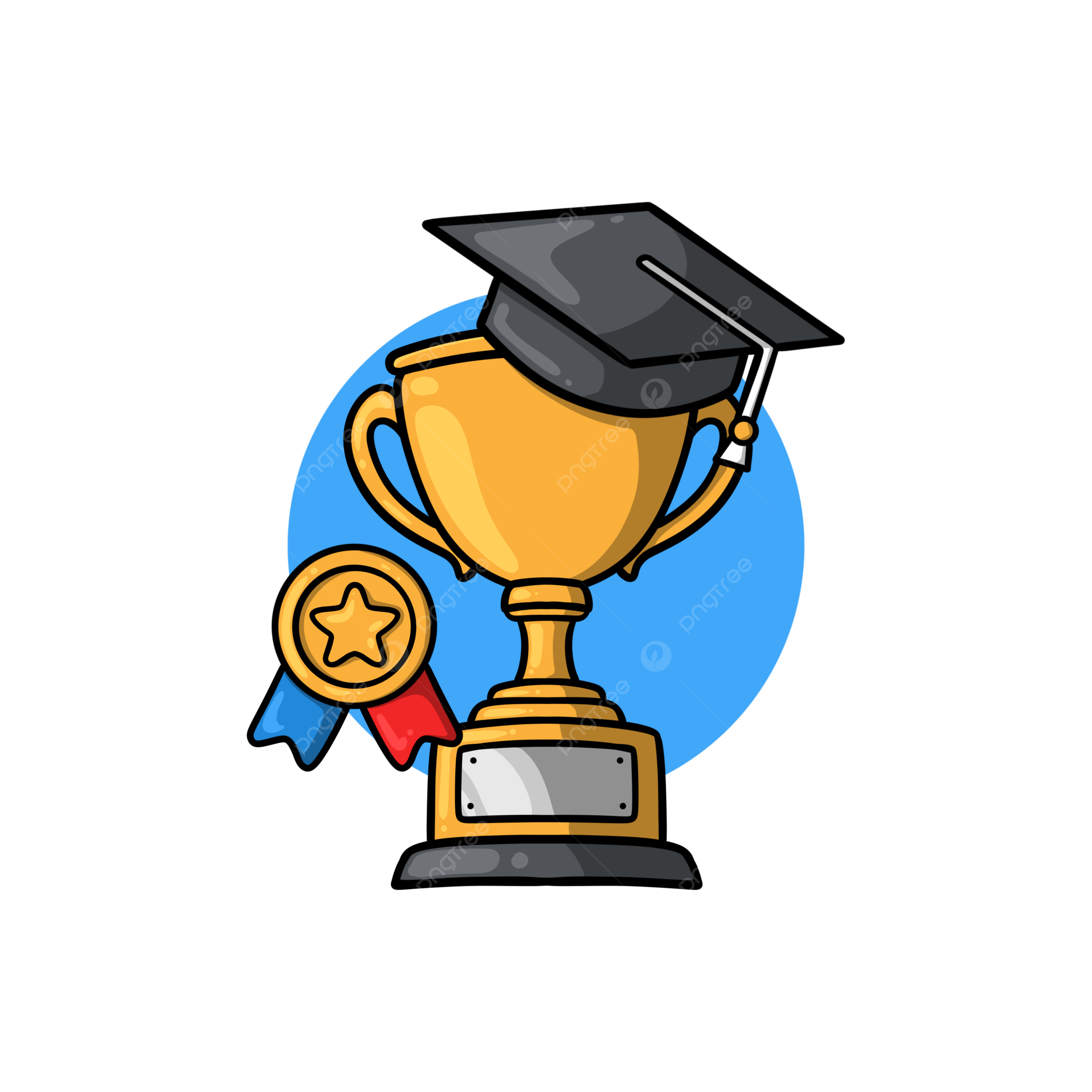 Graduation Trophy Cartoon Illustration Clipart Trophy Clipart 