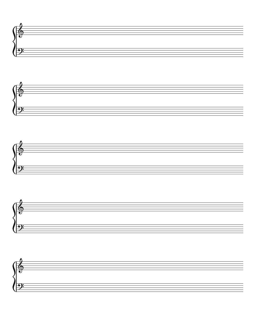 Grand Staff Printable Blank Sheet Music Music Staff Paper 
