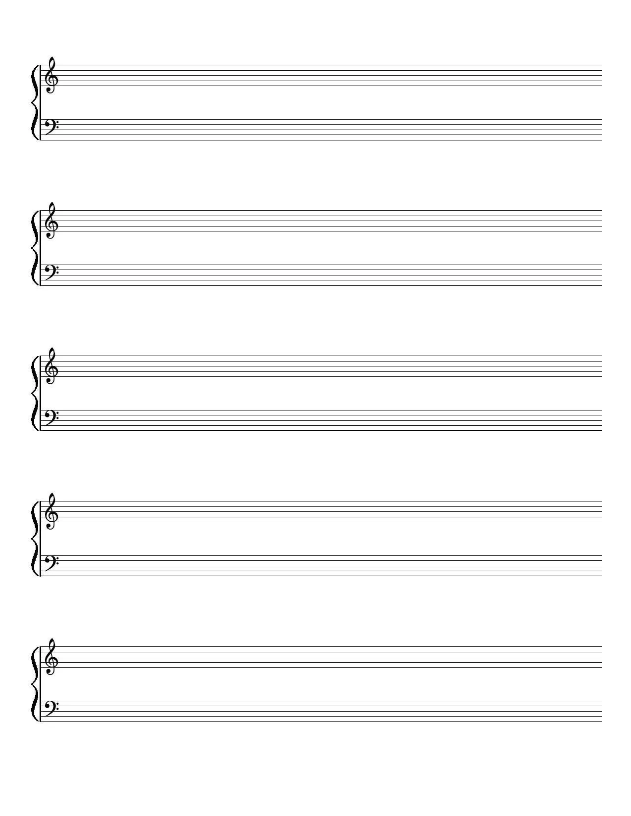 Grand Staff Printable Blank Sheet Music Music Staff Paper 