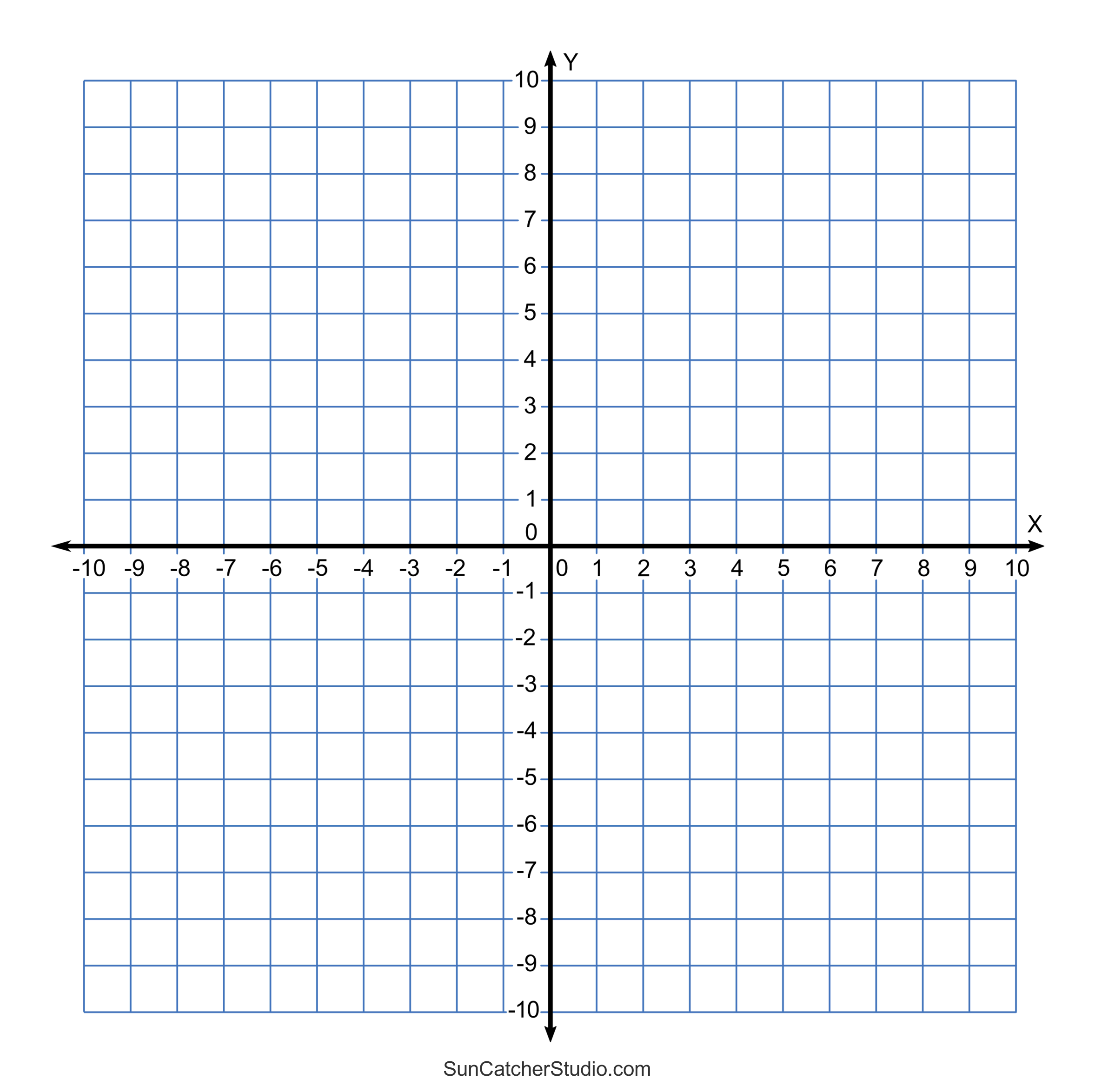 Grid Paper Printable 4 Quadrant Coordinate Graph Paper Templates 