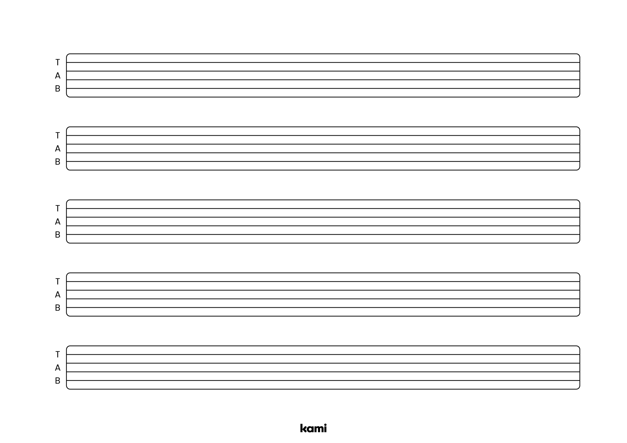 Printable Blank Guitar Ta